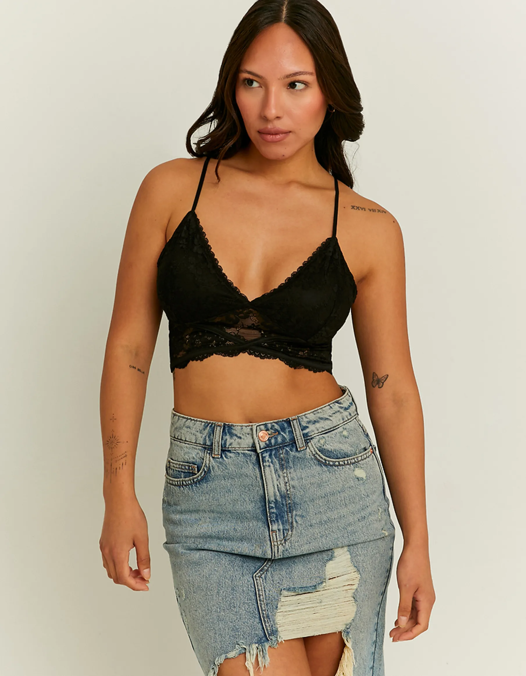 Tally Weijl Top^Bralette Nera in Pizzo