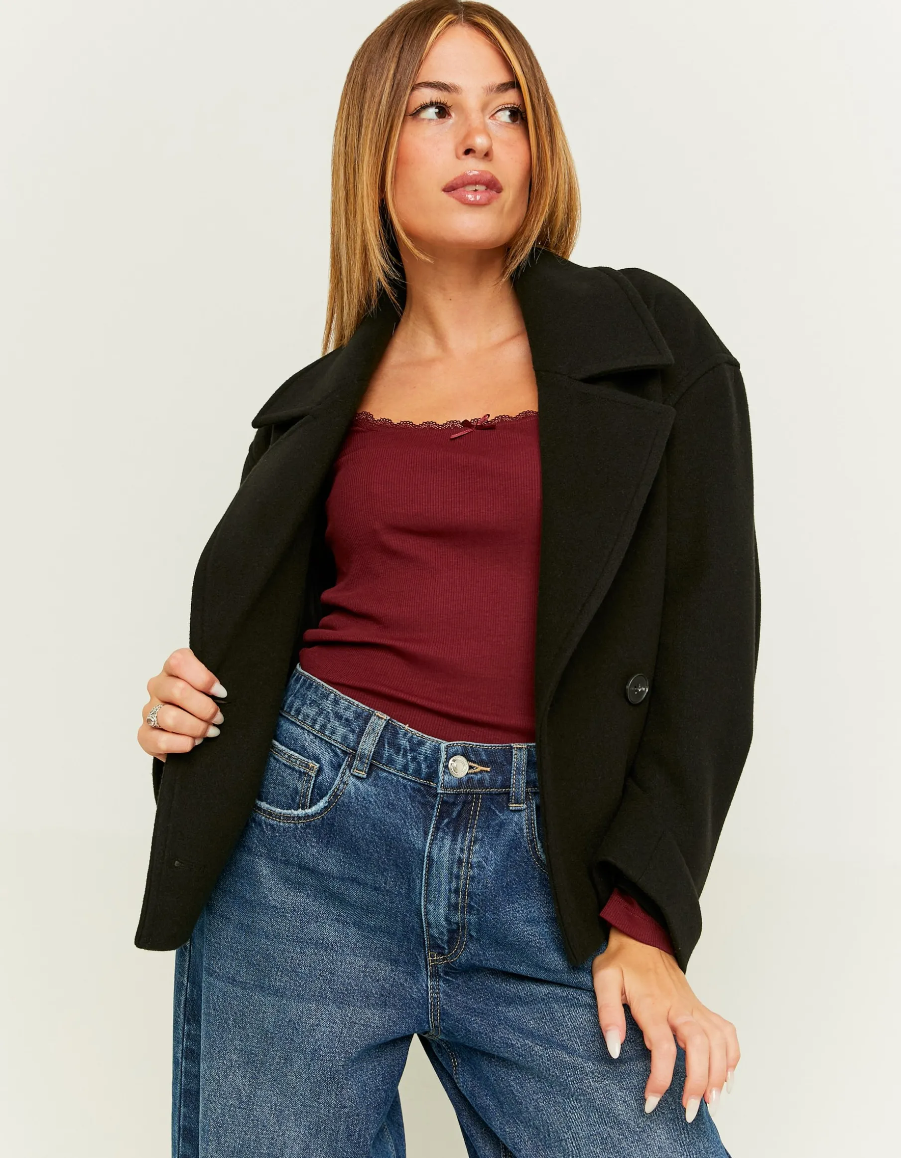 Tally Weijl Giacche^Cappotto Corto in Finta Lana