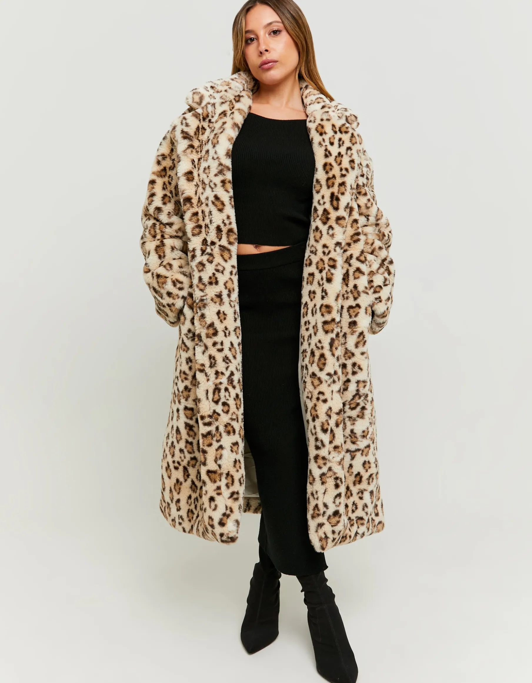Tally Weijl Giacche^Cappotto in Finta Pelliccia Lungo Stampa Leo