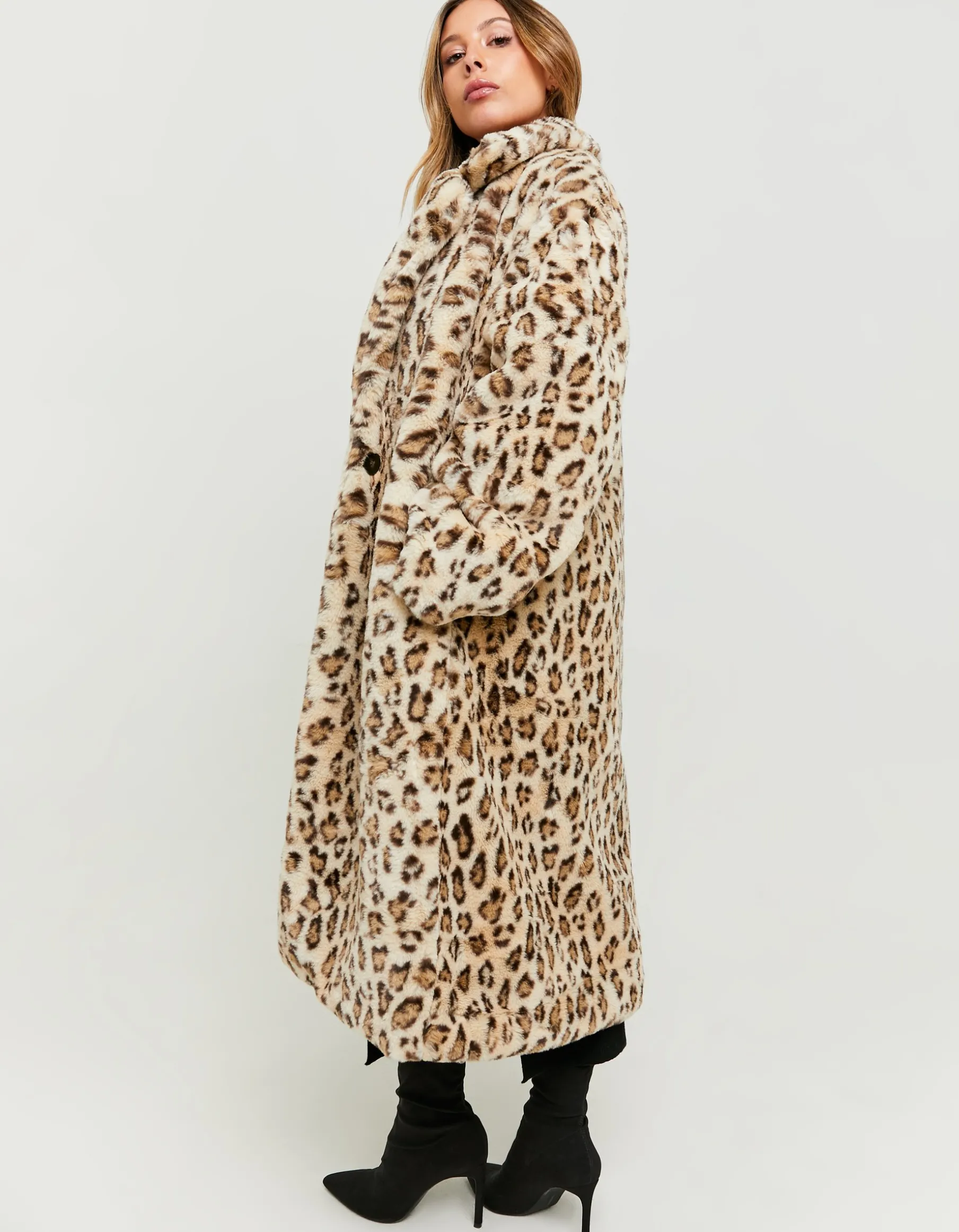 Tally Weijl Giacche^Cappotto in Finta Pelliccia Lungo Stampa Leo