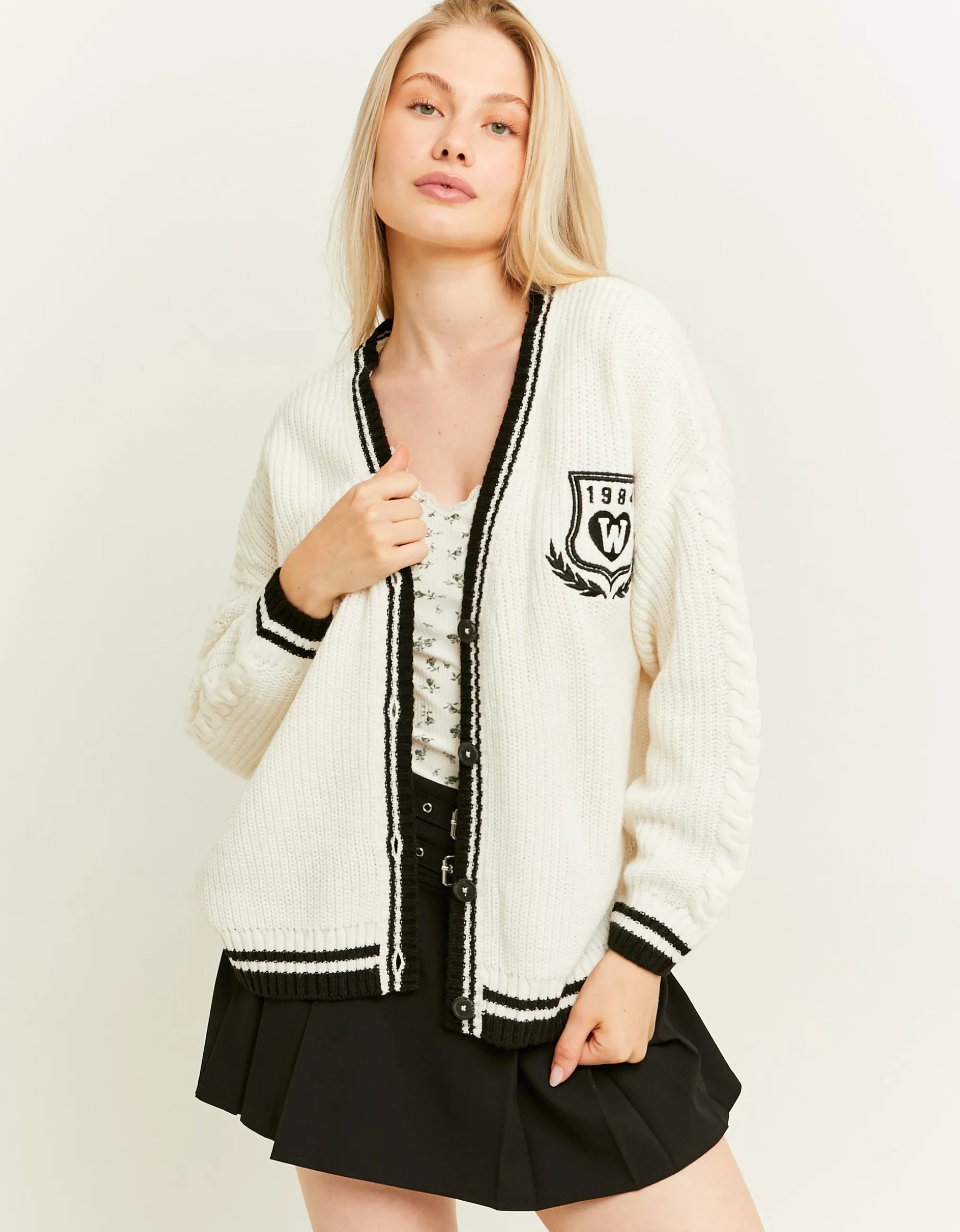 Tally Weijl Maglieria^Cardigan Varsity Bianco