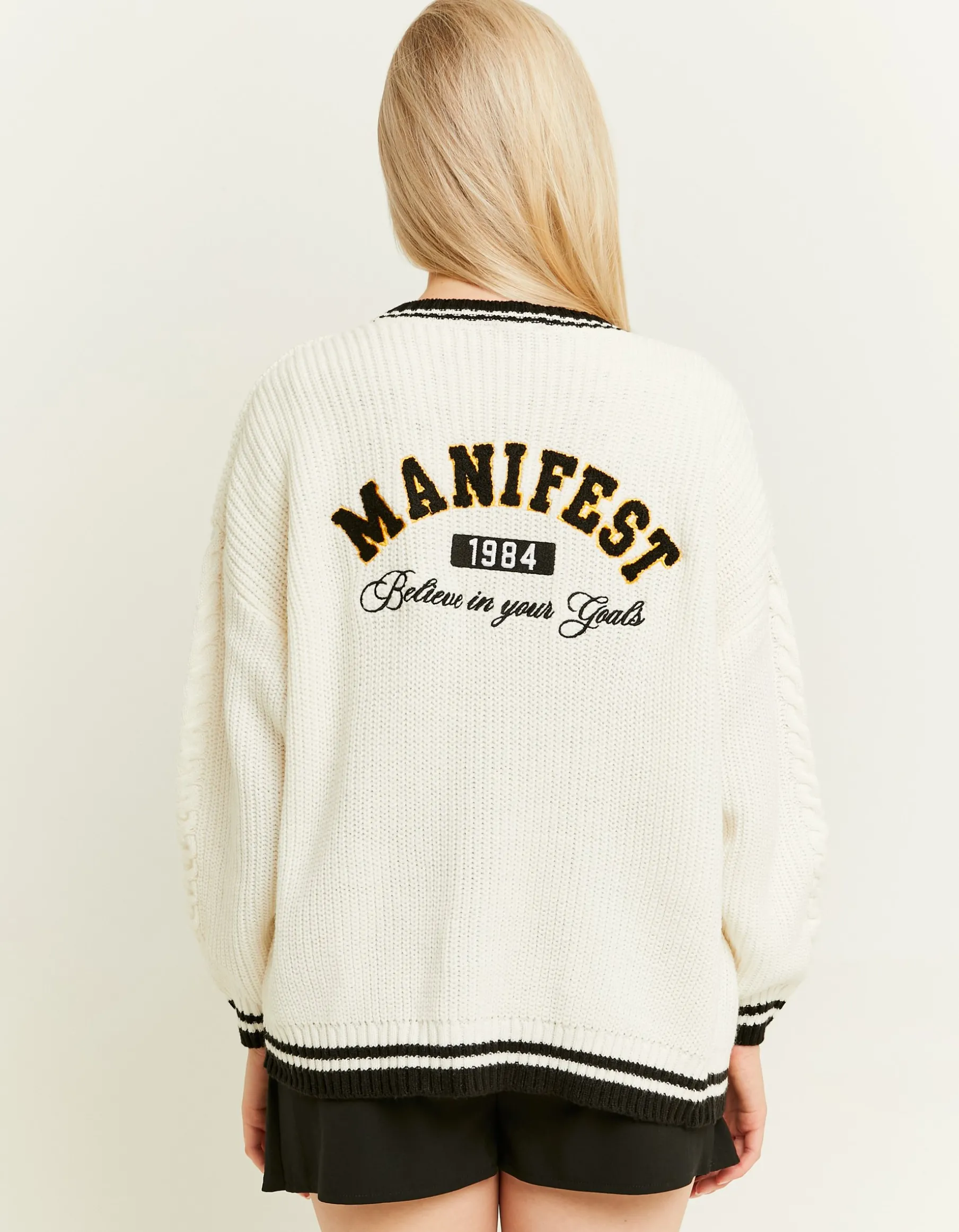 Tally Weijl Maglieria^Cardigan Varsity Bianco