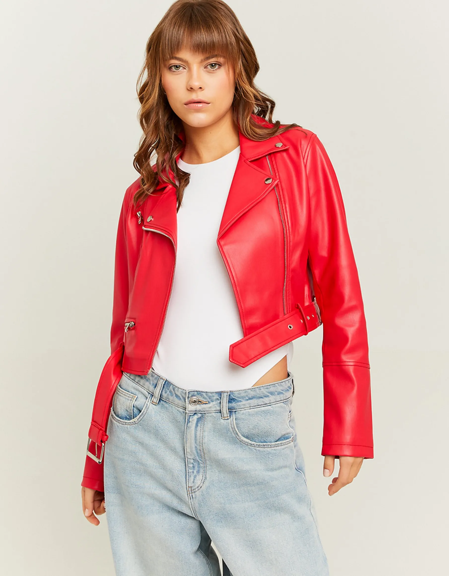 Tally Weijl Giacche^Chiodo In Similpelle Rosso