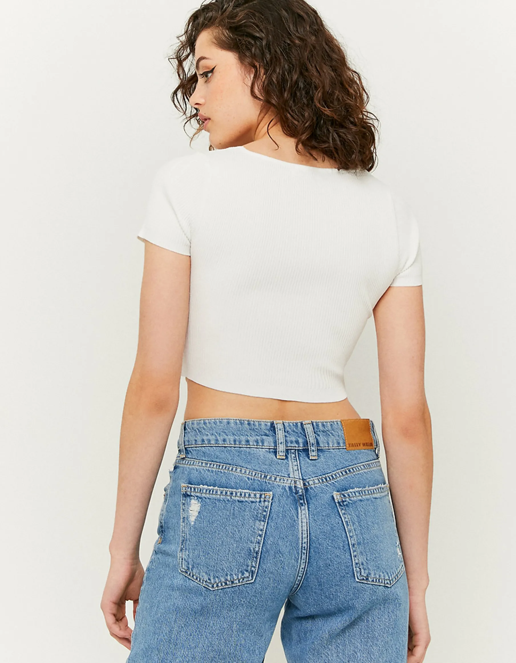 Tally Weijl Top^Crop Top In Maglia Bianco