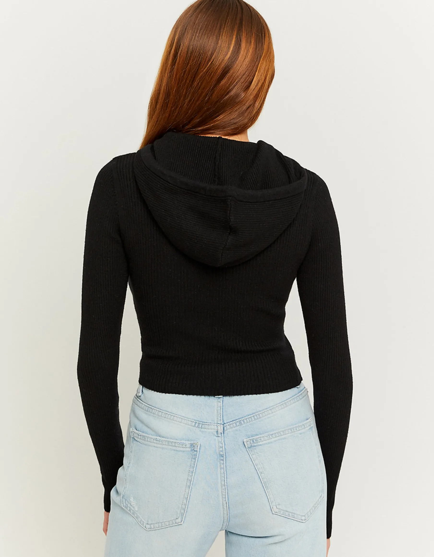 Tally Weijl Maglieria^Felpa con Cappuccio Nera in Maglia
