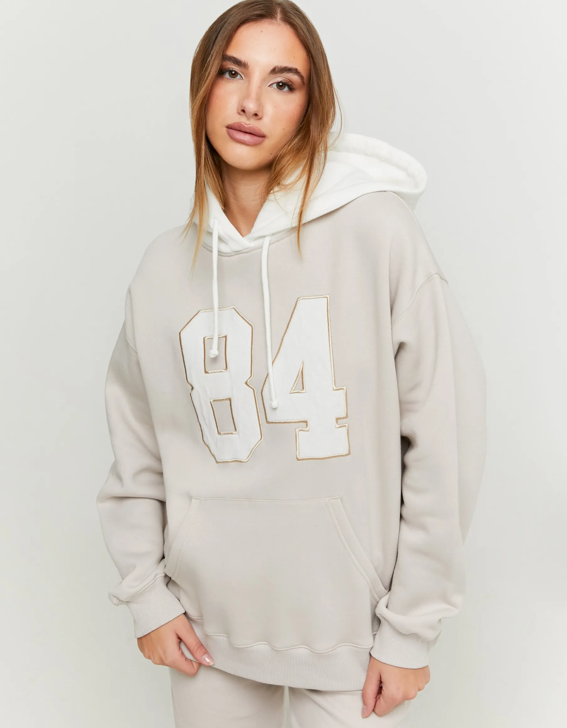 Tally Weijl Felpe & Hoodies^Felpa con Cappuccio Oversize Beige con Patch