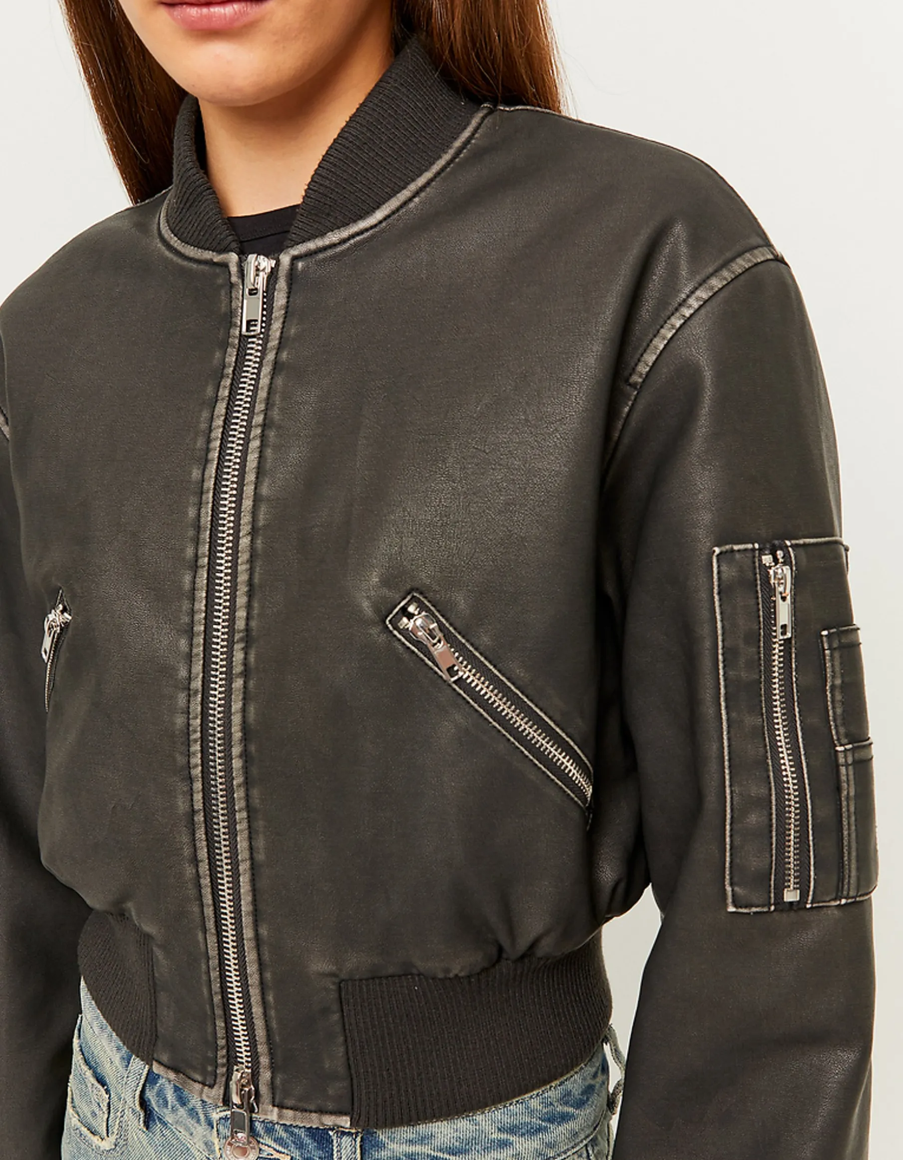 Tally Weijl Giacche^Giacca Bomber In Similpelle Nera