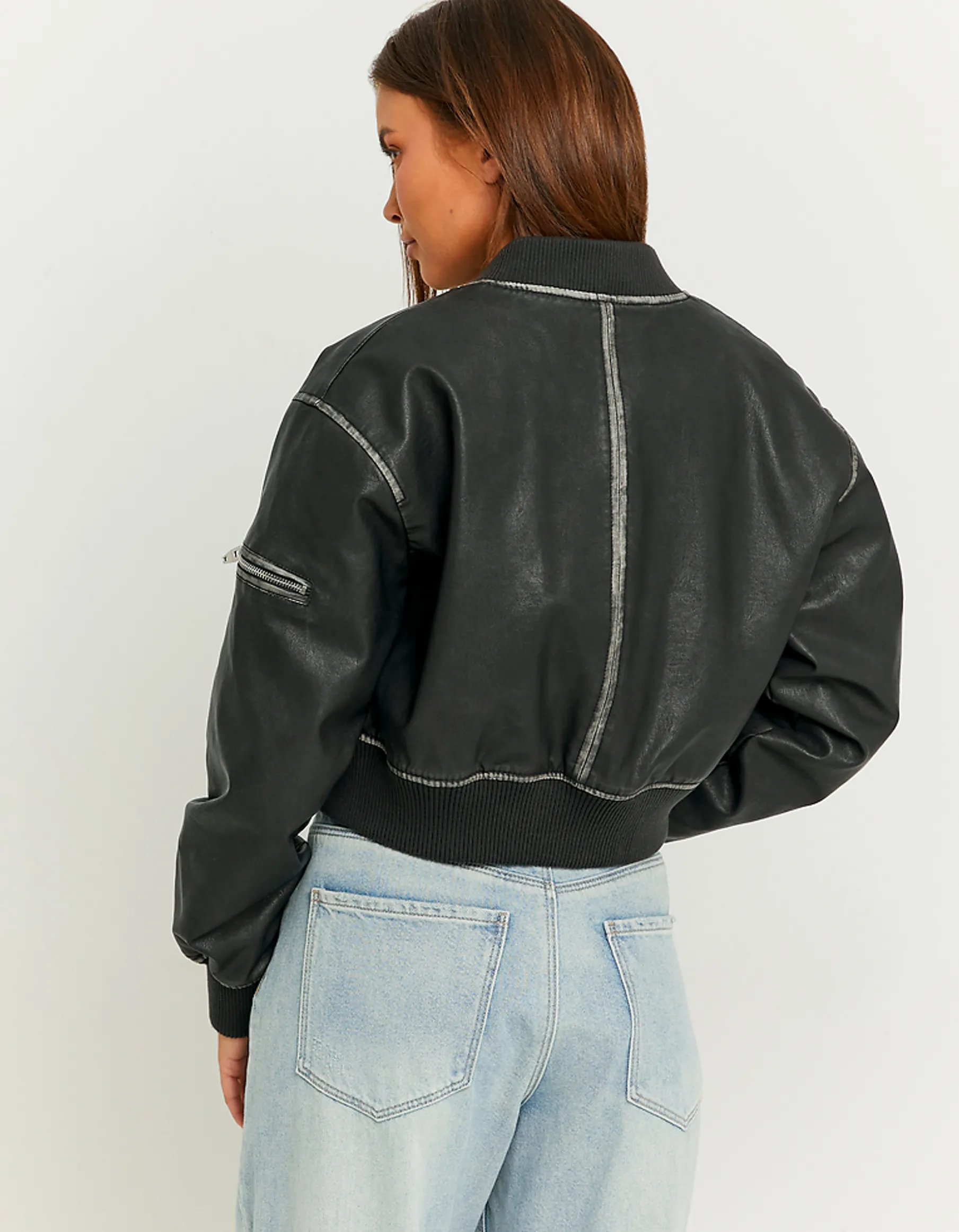 Tally Weijl Giacche^Giacca Bomber in Similpelle Nera