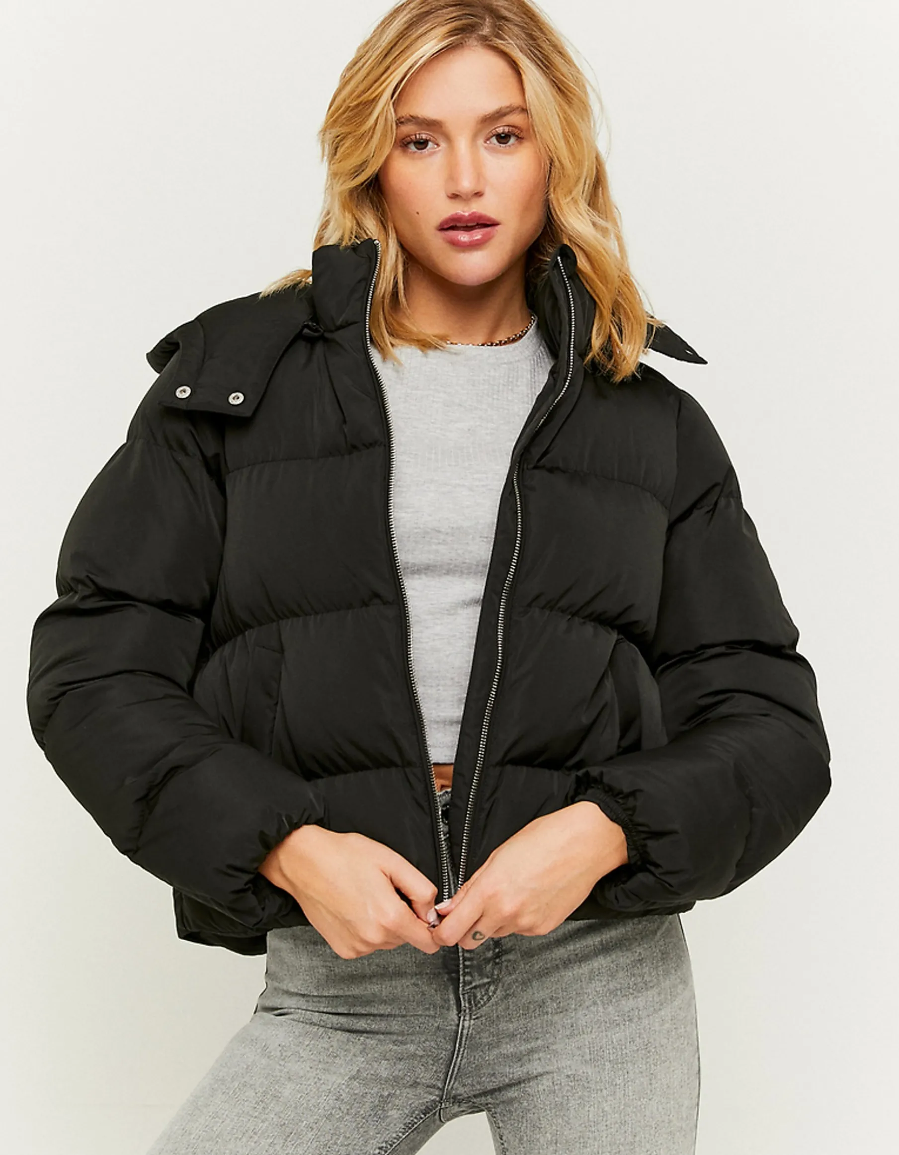 Tally Weijl Giacche^Giacca Imbottita con Cappuccio Nera