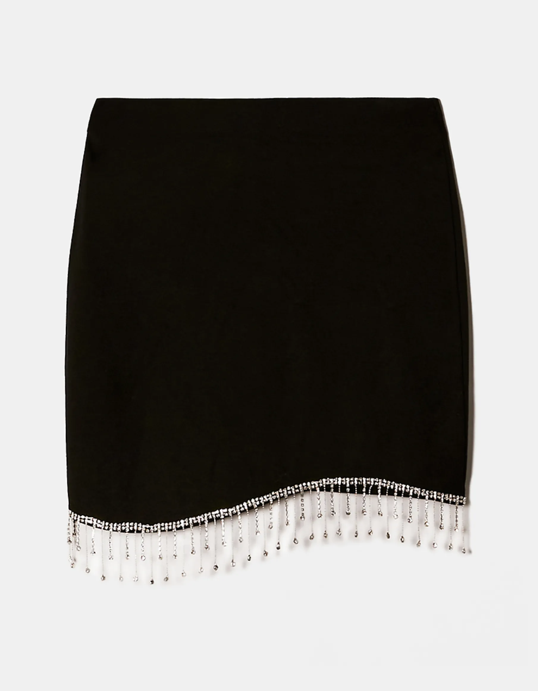 Tally Weijl Gonne^Gonna Corta Nera con Cascata di Strass