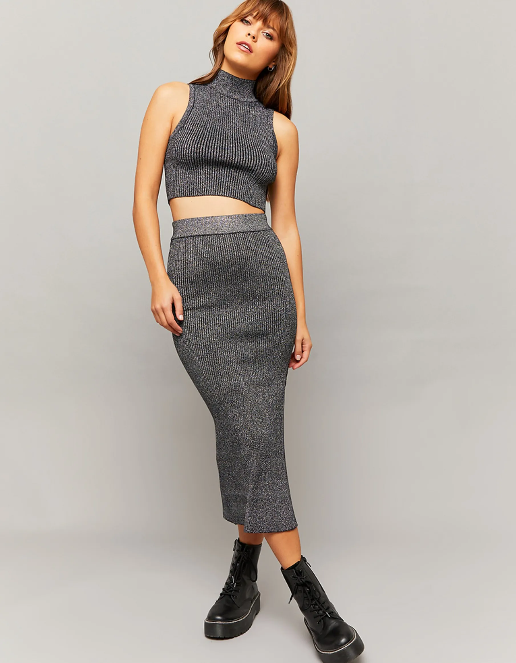 Tally Weijl Gonne | Maglieria^Gonna midi in lurex con spacco