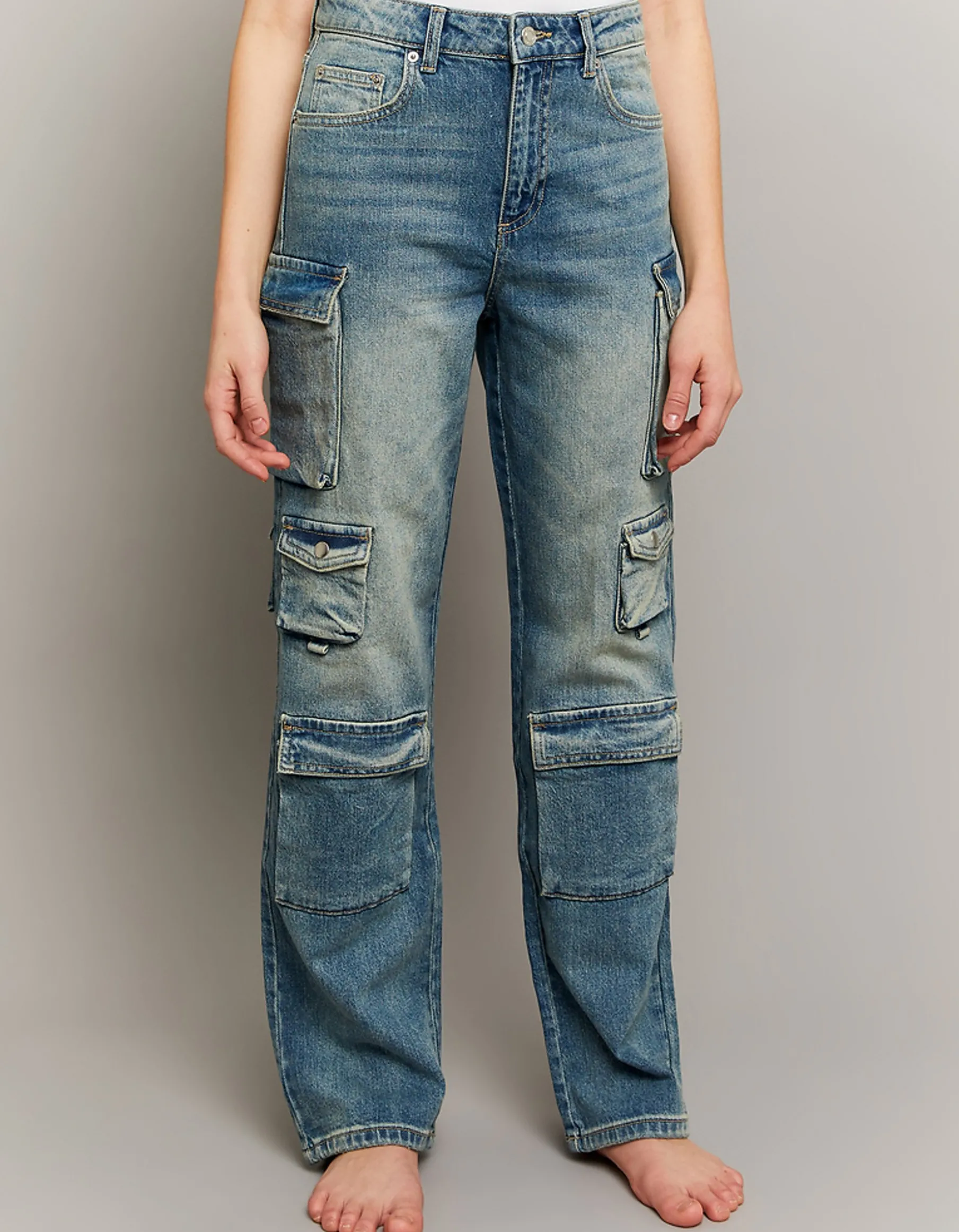 Tally Weijl Jeans | Cargo & Parachute^Jeans Cargo Multitasche a Vita Media
