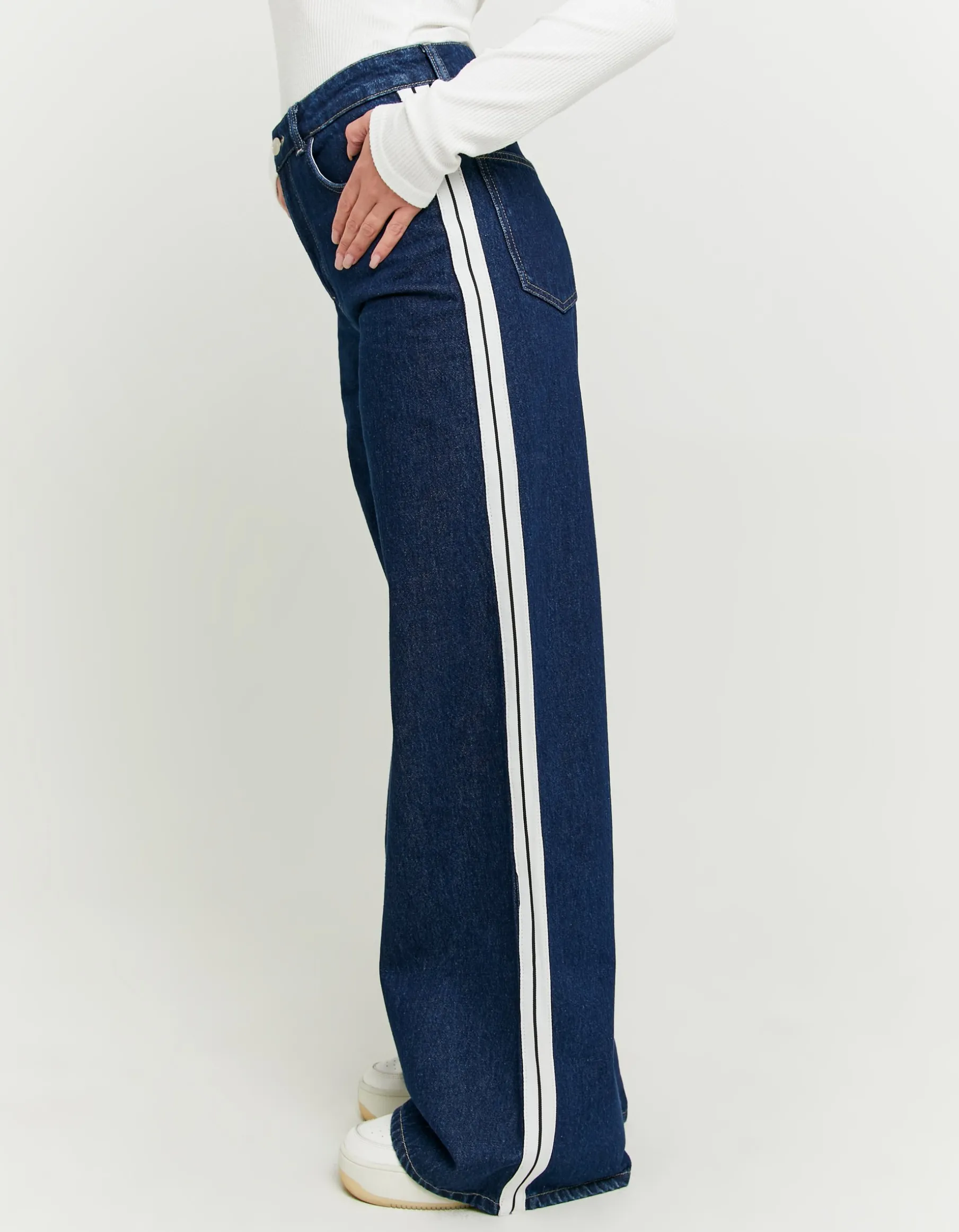Tally Weijl Jeans^Jeans Wide Leg a Vita Alta con Bande Laterali