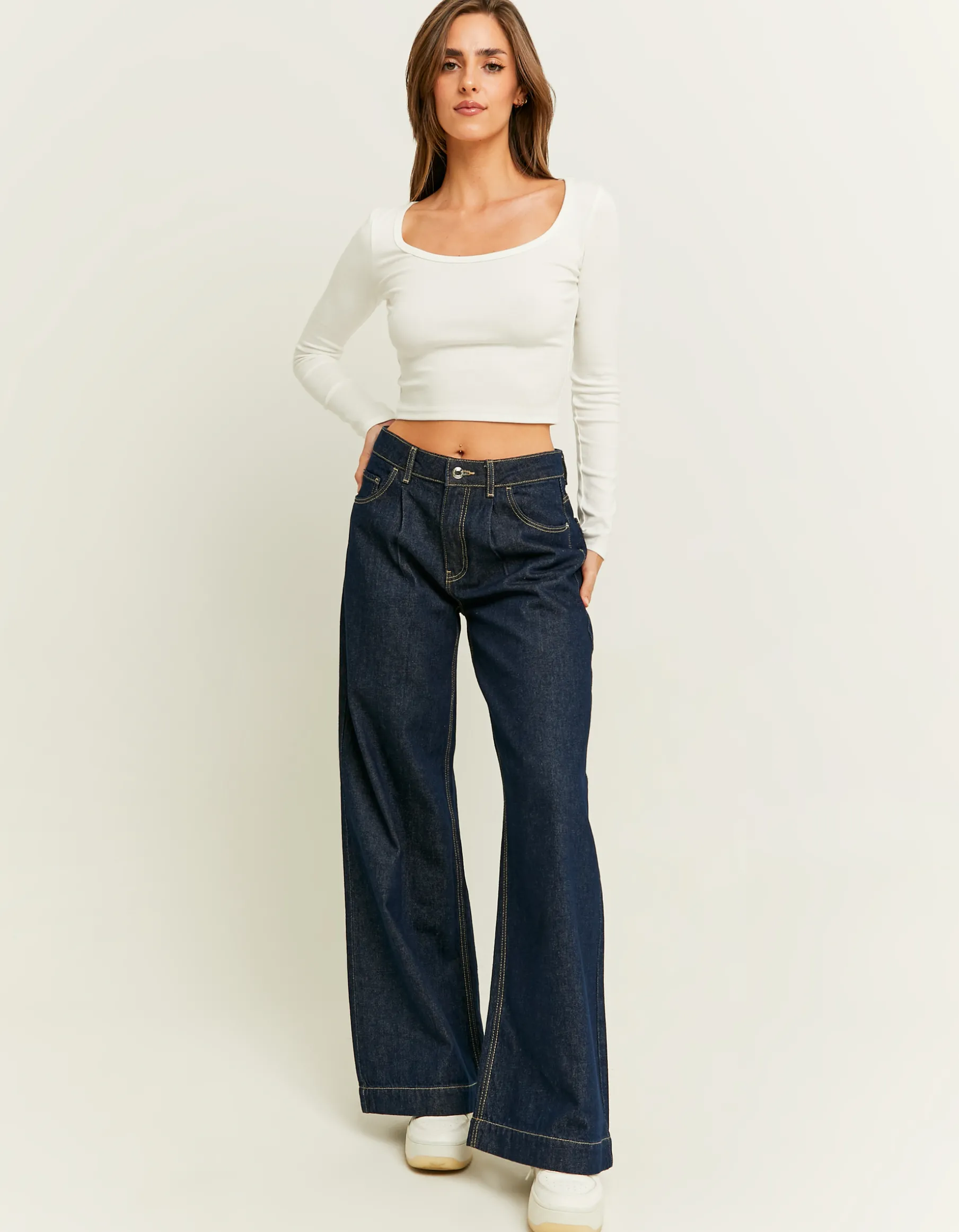 Tally Weijl Jeans^Jeans Wide Leg con Plissettature Frontali