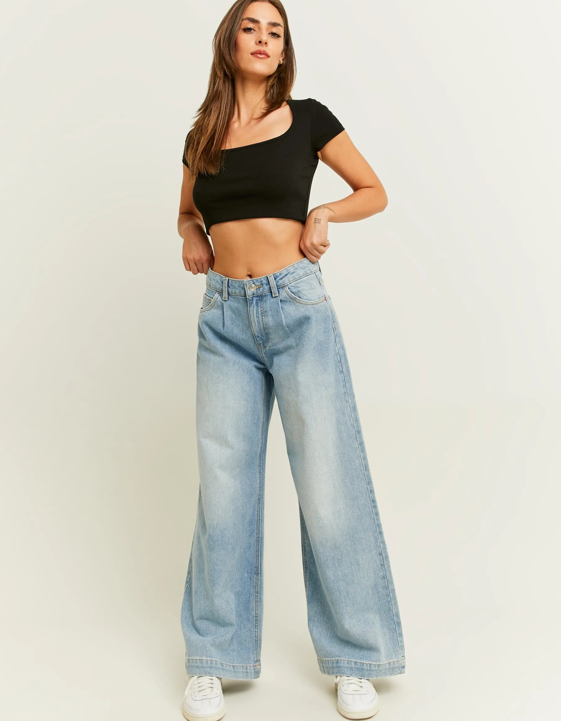 Tally Weijl Jeans^Jeans Wide Leg con Plissettature Frontali