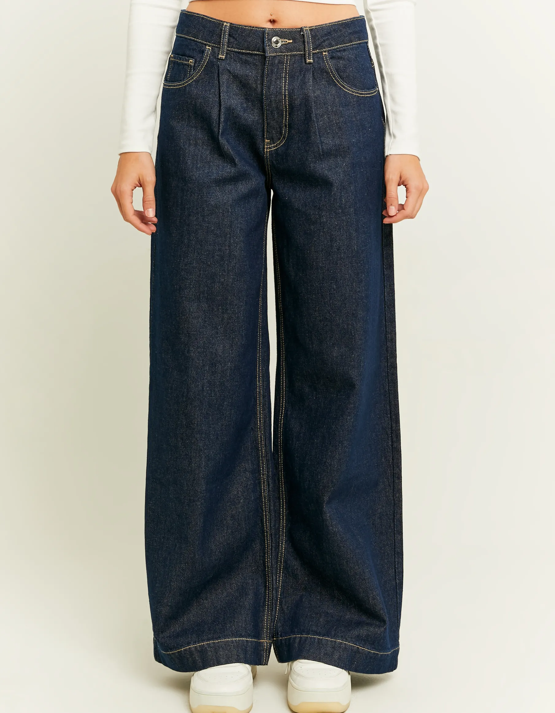 Tally Weijl Jeans^Jeans Wide Leg con Plissettature Frontali