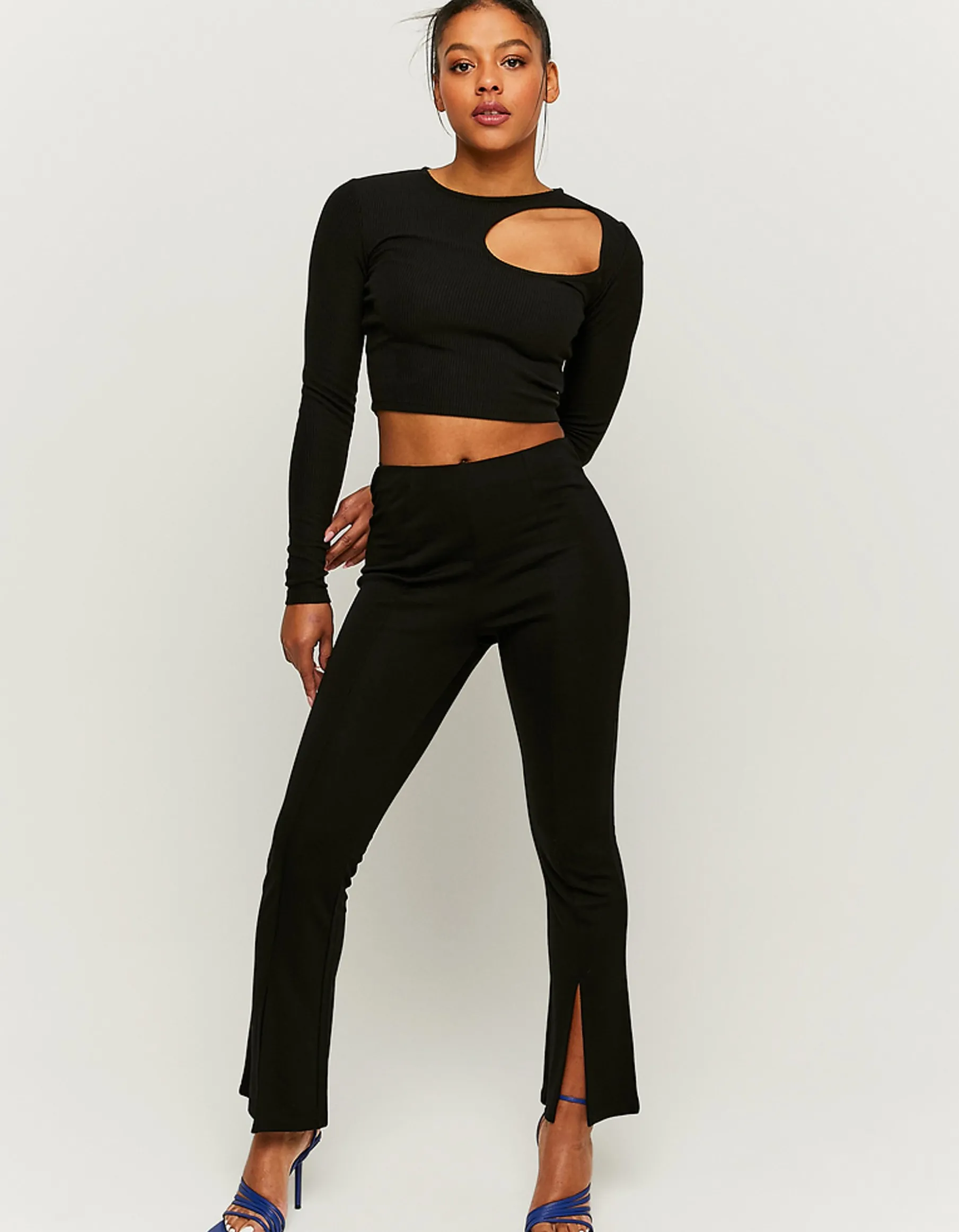 Tally Weijl Leggings^Leggings A Zampa con Spacco Frontale Neri