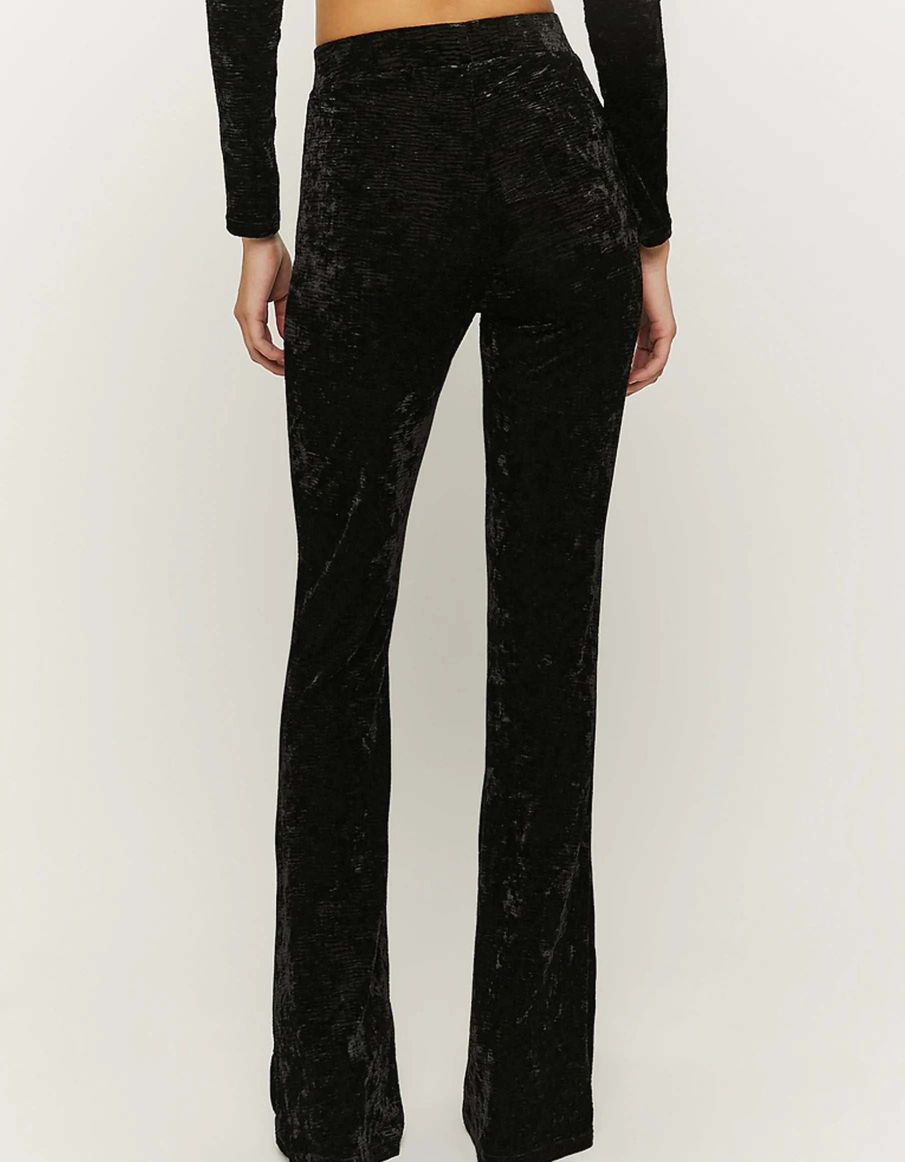 Tally Weijl Leggings^Leggings A Zampa In Velluto A Vita Alta Neri