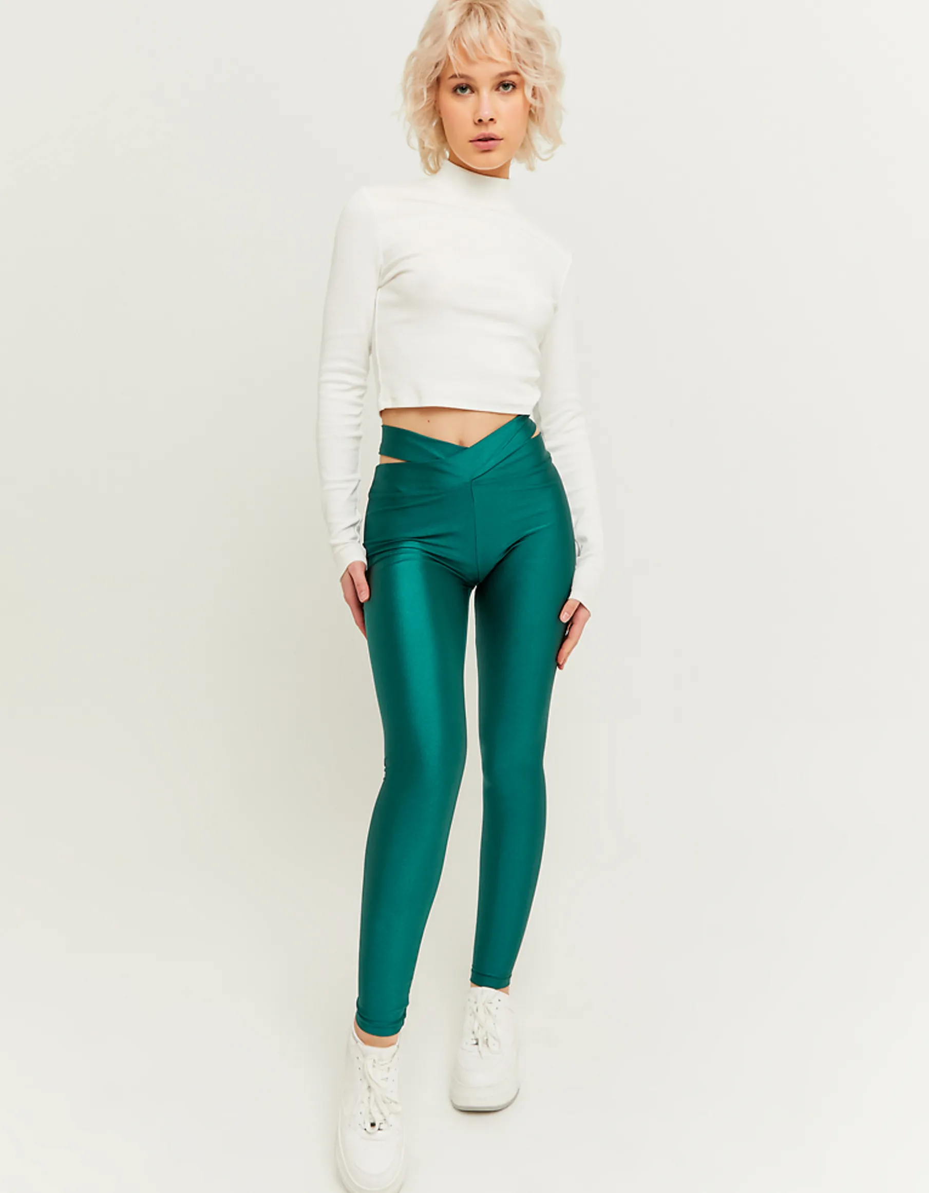 Tally Weijl Pantaloni | Leggings^Leggings Skinny Verdi Effetto Lucido