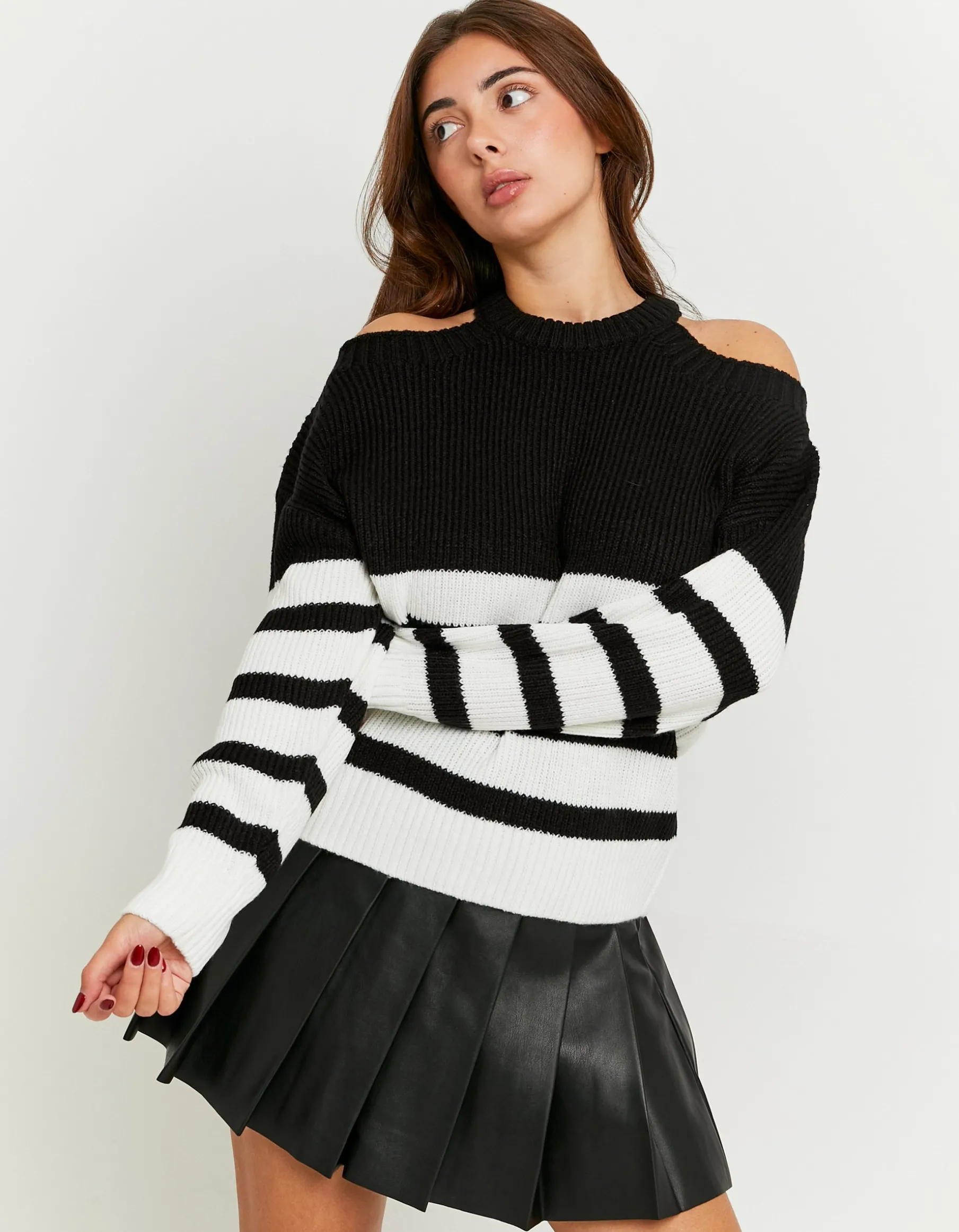 Tally Weijl Maglieria^Maglione a Righe con Spalle Scoperte