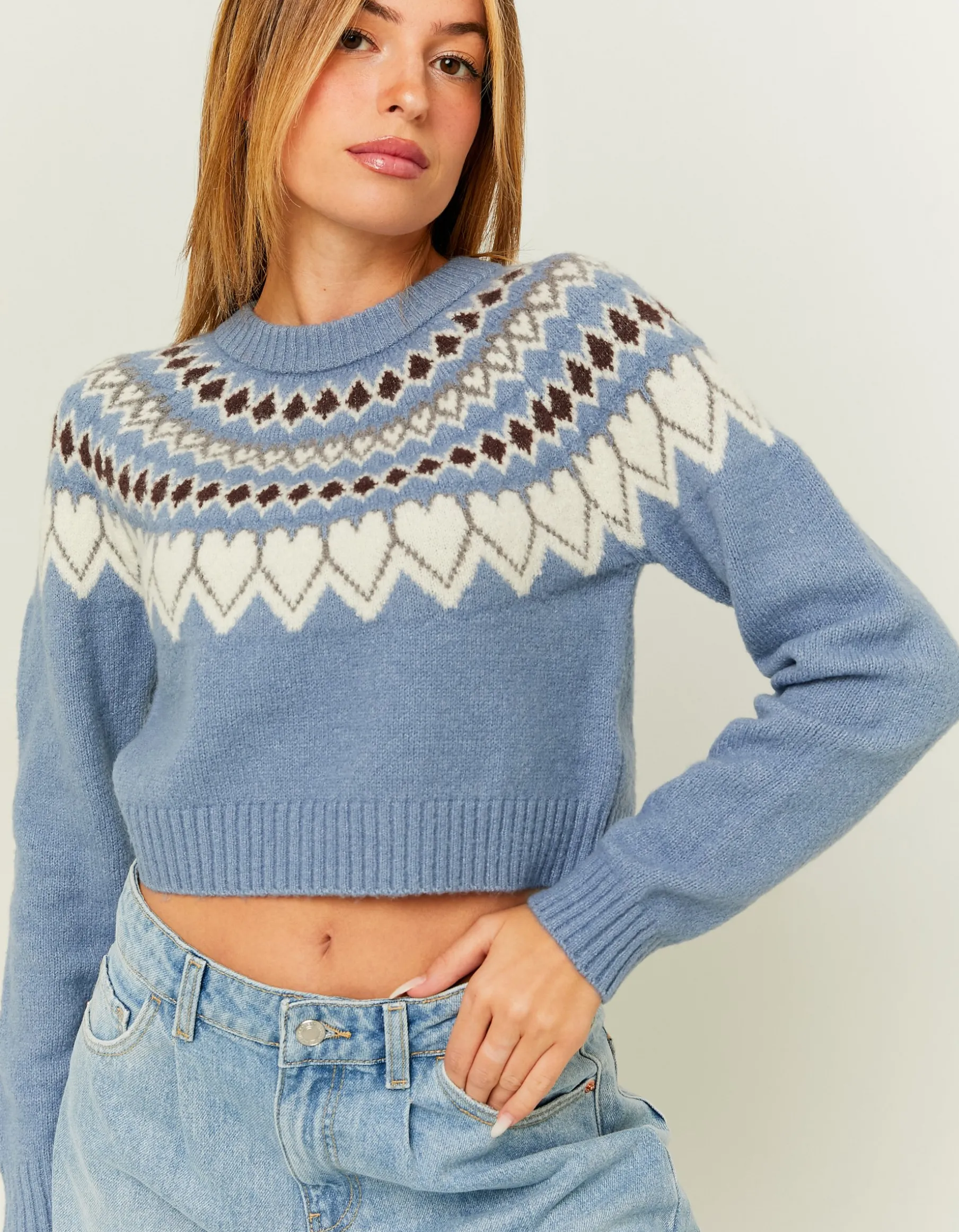 Tally Weijl Maglieria^Maglione Corto Blu Fantasia