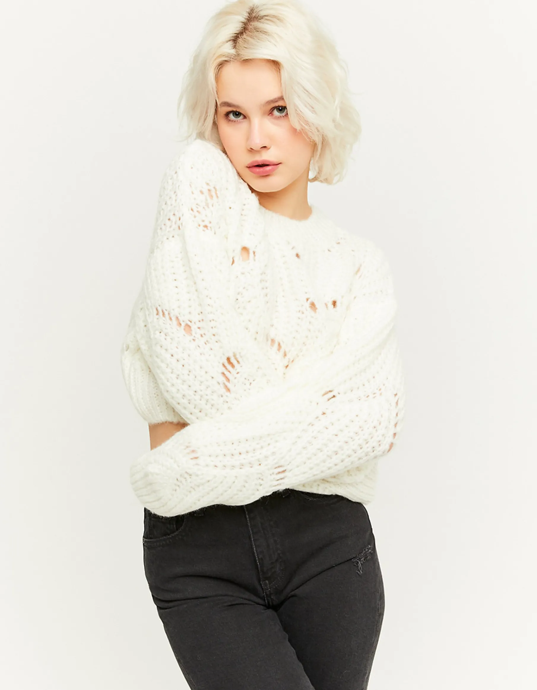 Tally Weijl Maglieria^Maglione Pesante con Intrecci Bianco