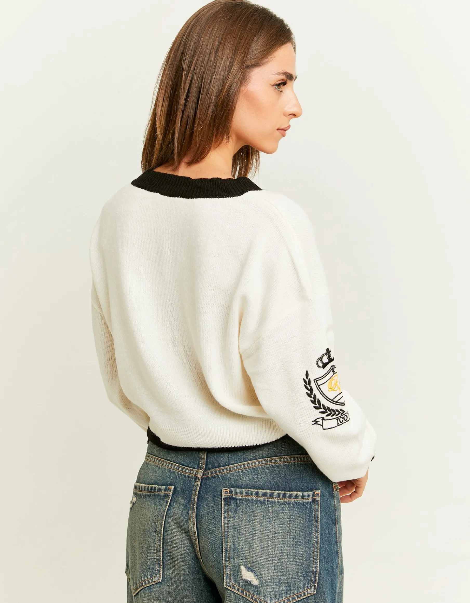 Tally Weijl Maglieria^Maglione Varsity Bianco