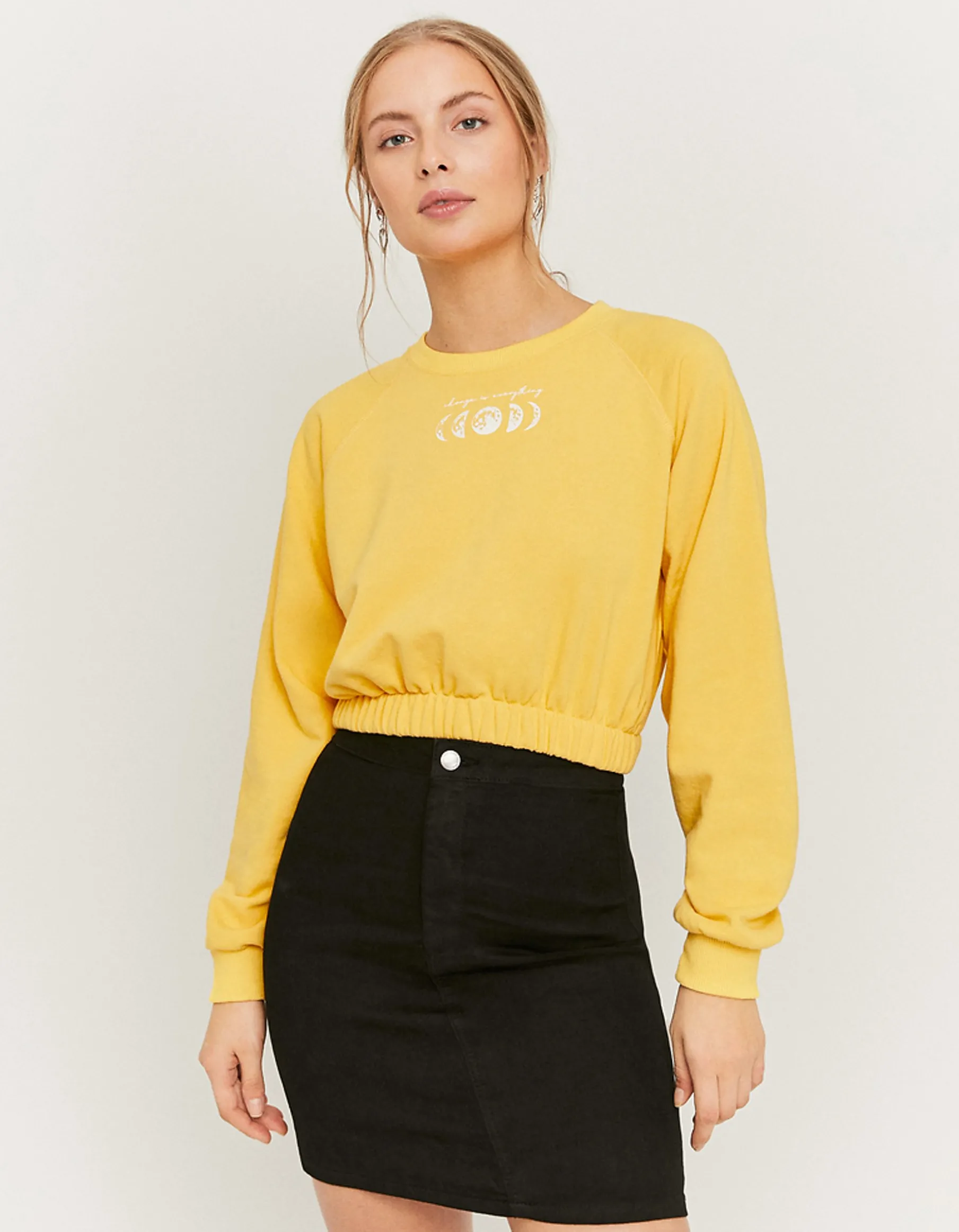 Tally Weijl Gonne^Minigonna di Jeans Elasticizzata a Vita Alta