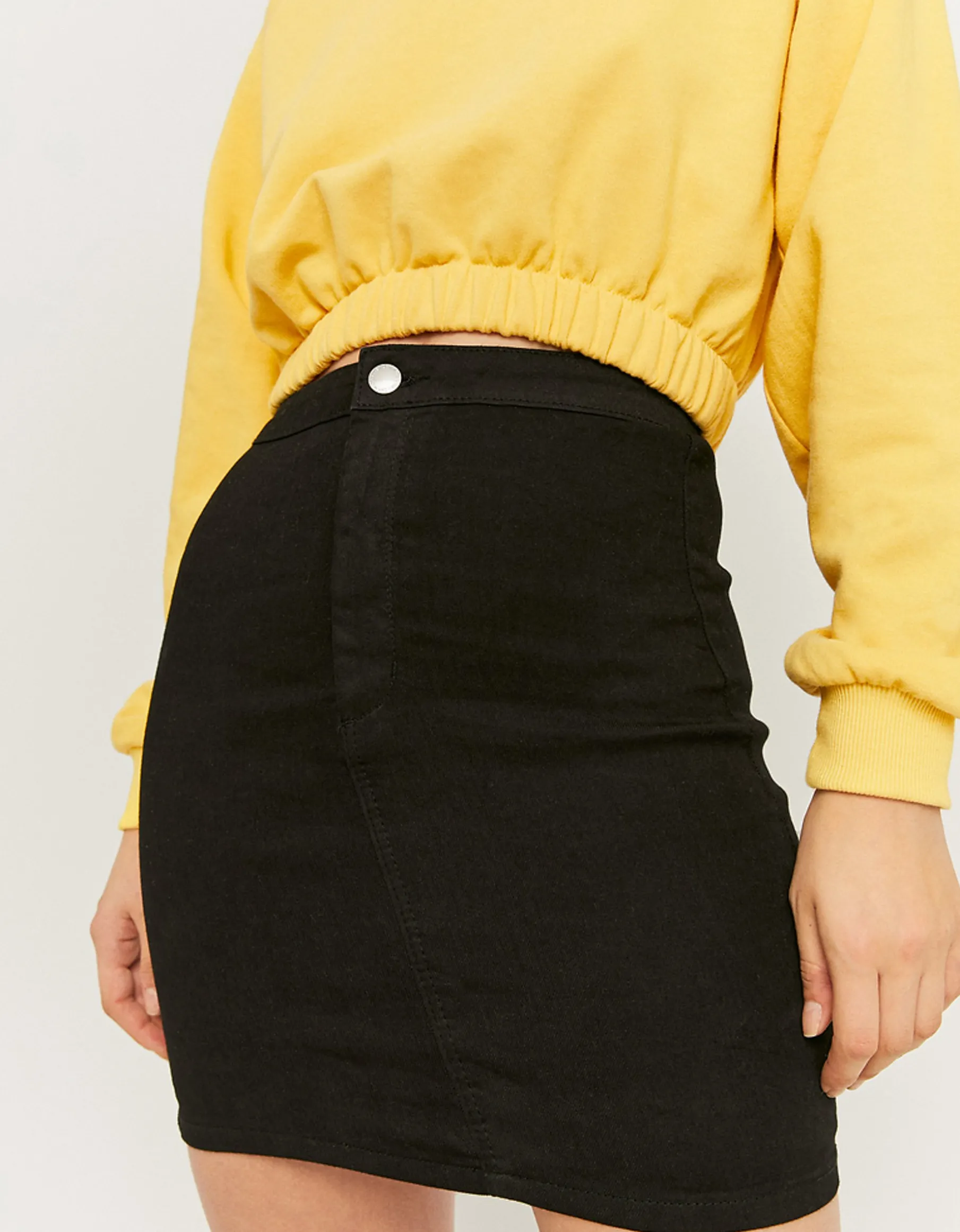 Tally Weijl Gonne^Minigonna di Jeans Elasticizzata a Vita Alta