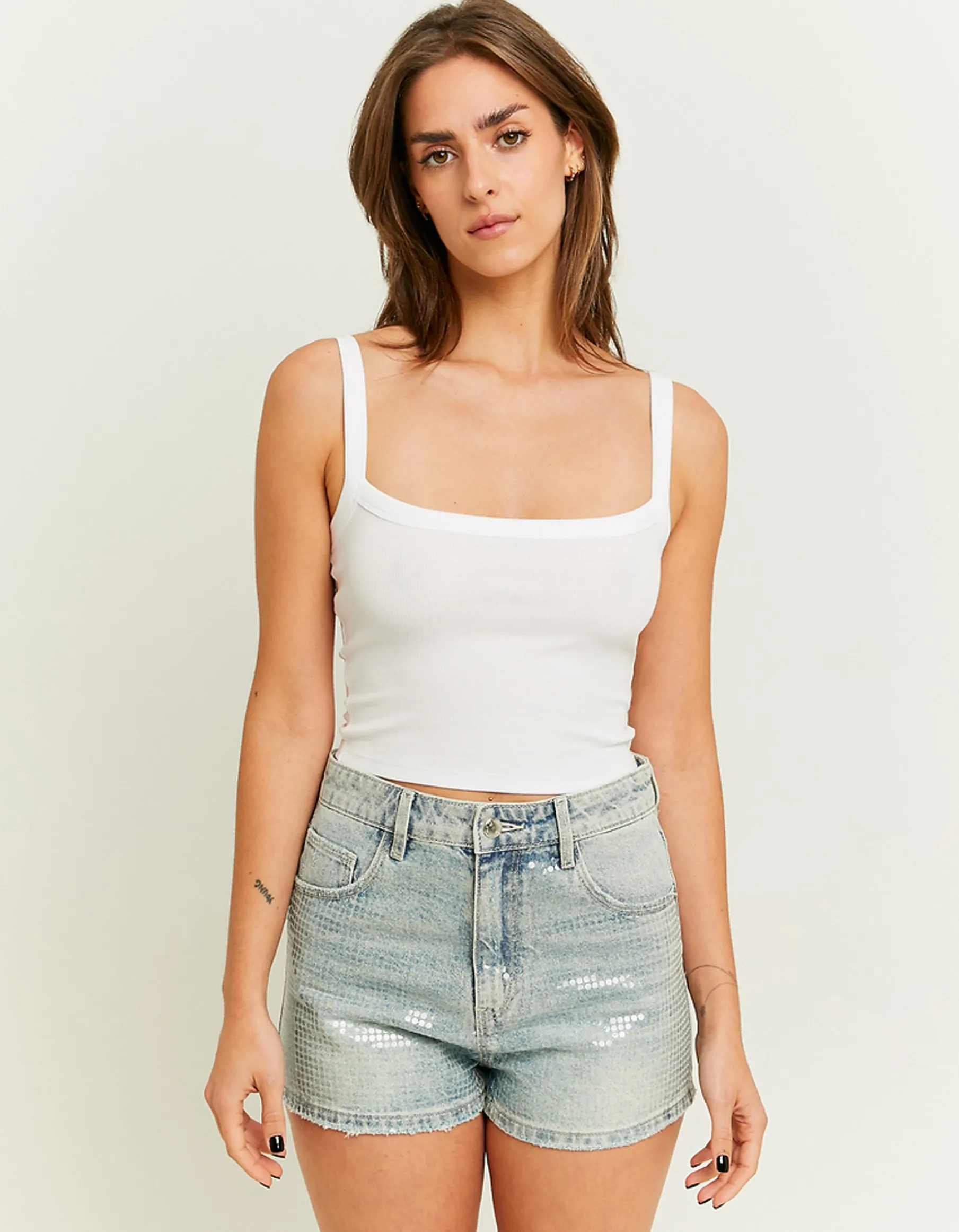 Tally Weijl Shorts^Pantaloncini Mom a Vita Alta con Paillettes
