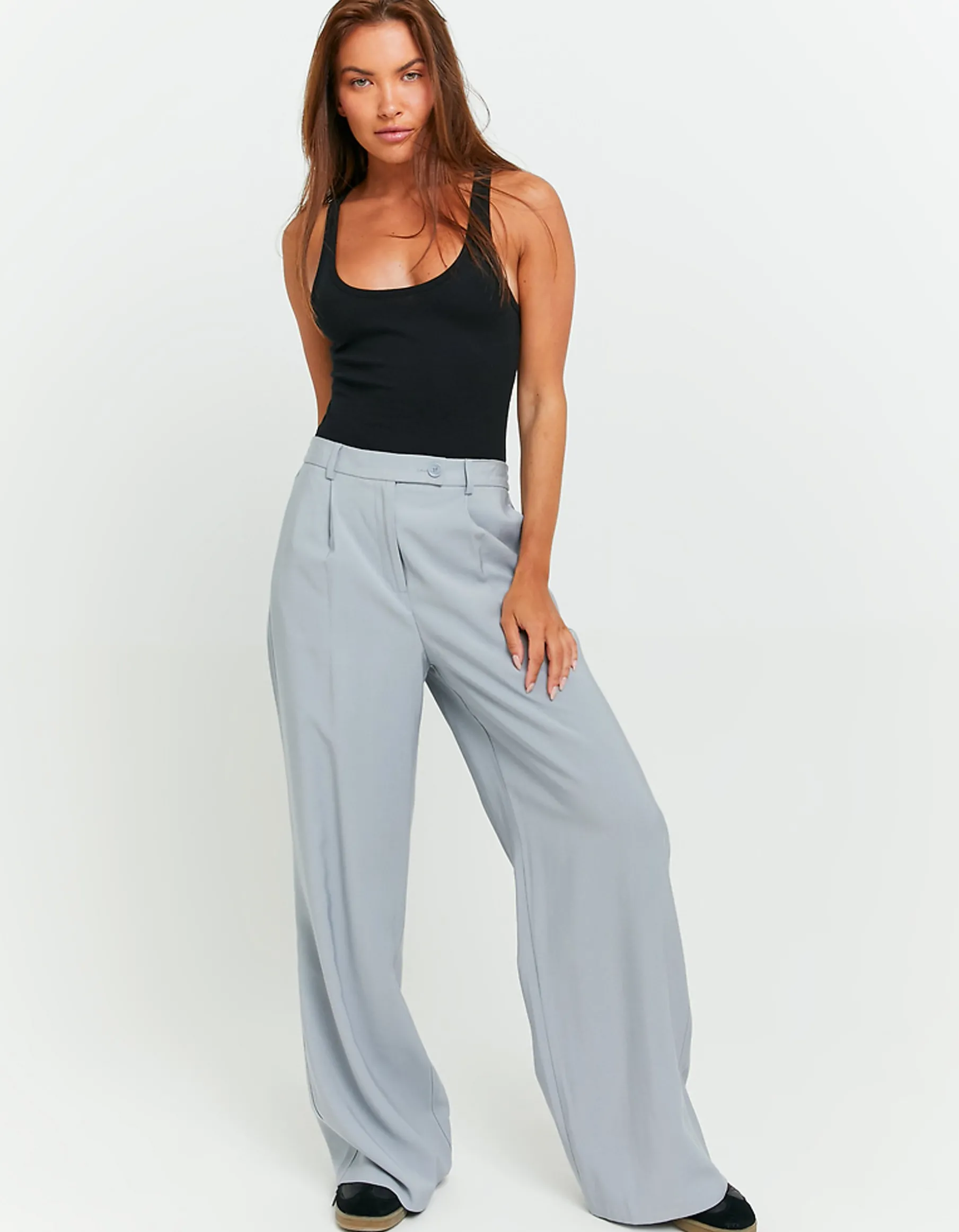 Tally Weijl Pantaloni^Pantaloni grigi a Vita Alta