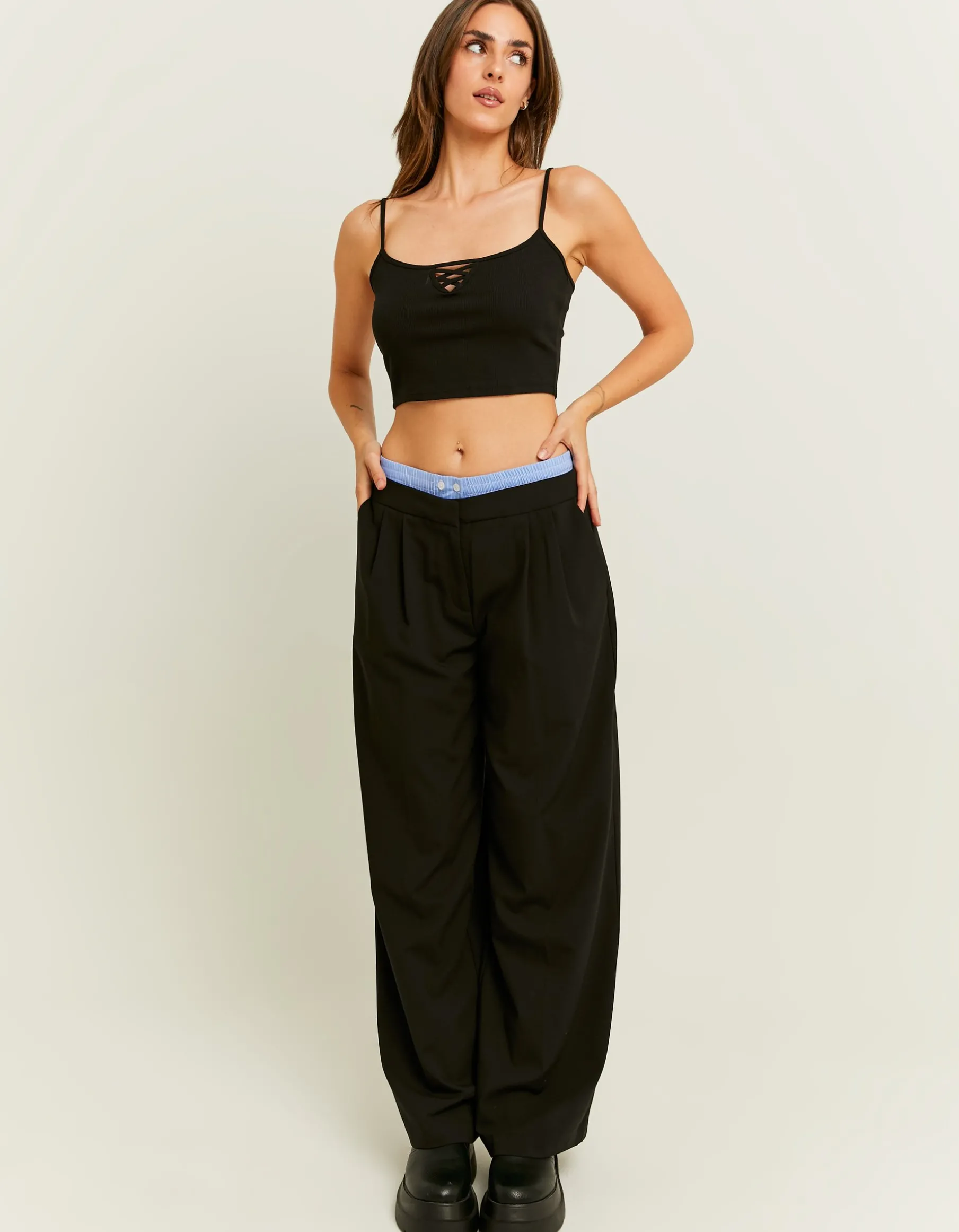 Tally Weijl Pantaloni^Pantaloni Wide Leg a Doppia Vita Neri