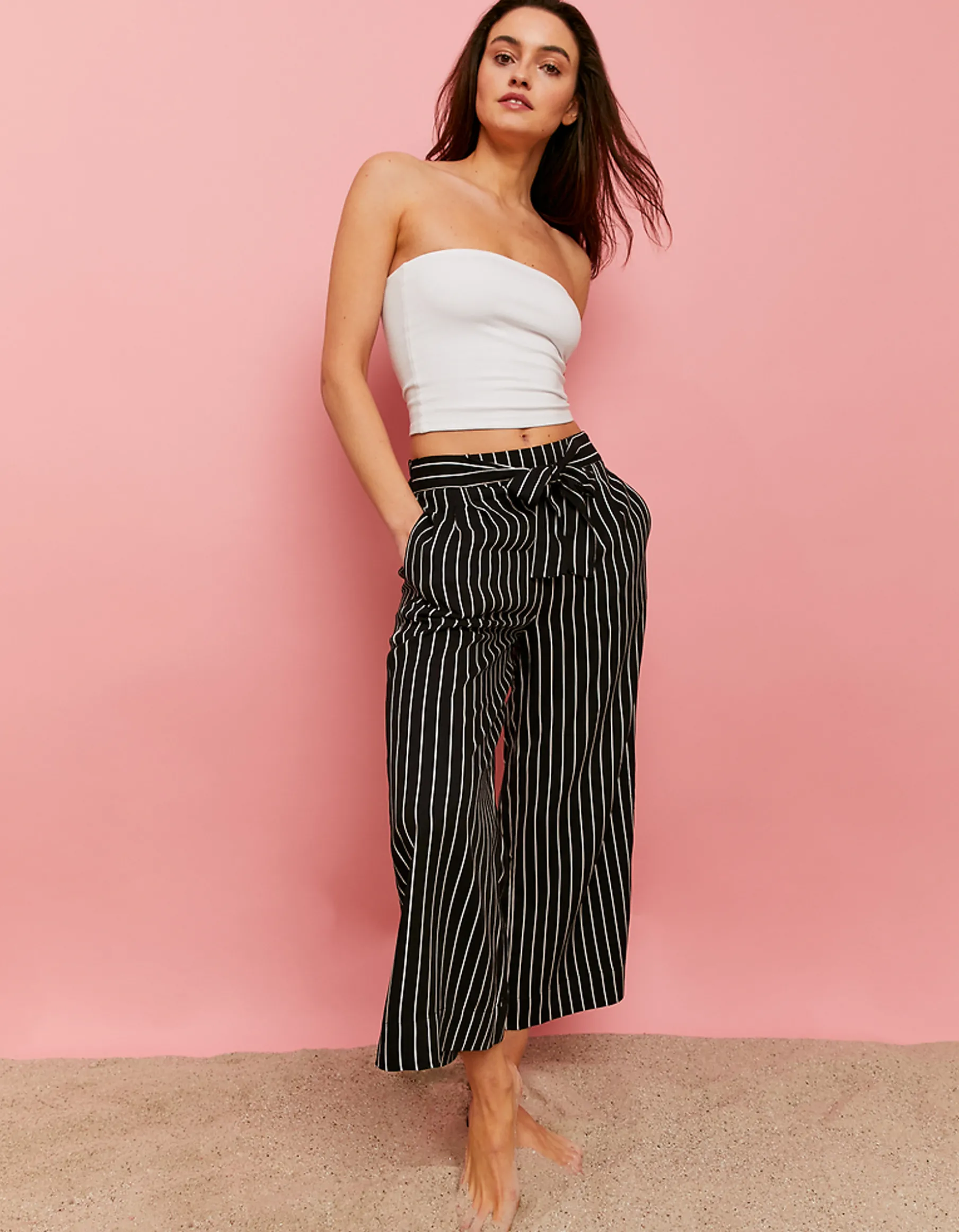 Tally Weijl Pantaloni^Pantaloni Wide Leg a Righe con Vita Elasticizzata