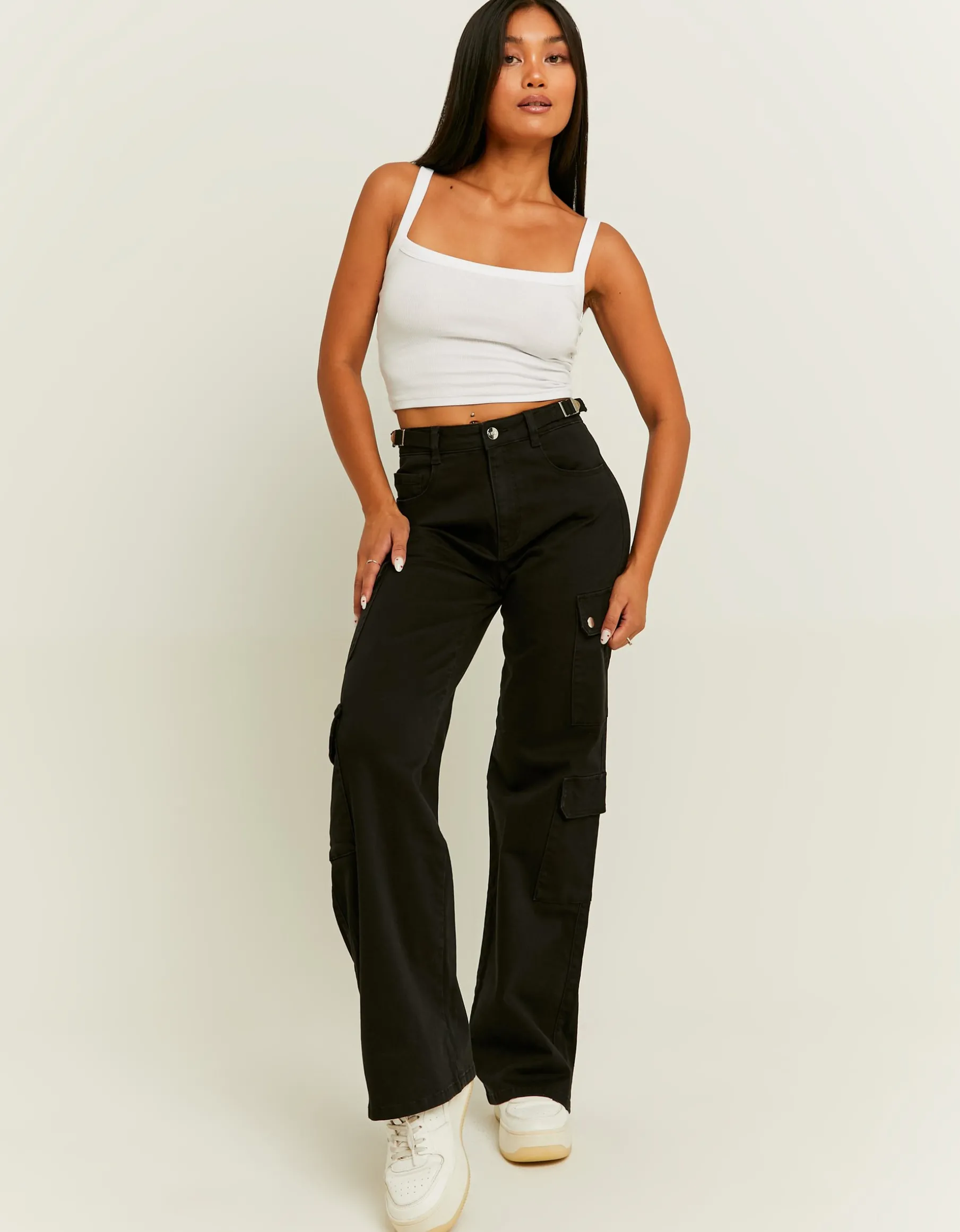 Tally Weijl Pantaloni^Pantaloni Wide Leg a Vita Alta Neri