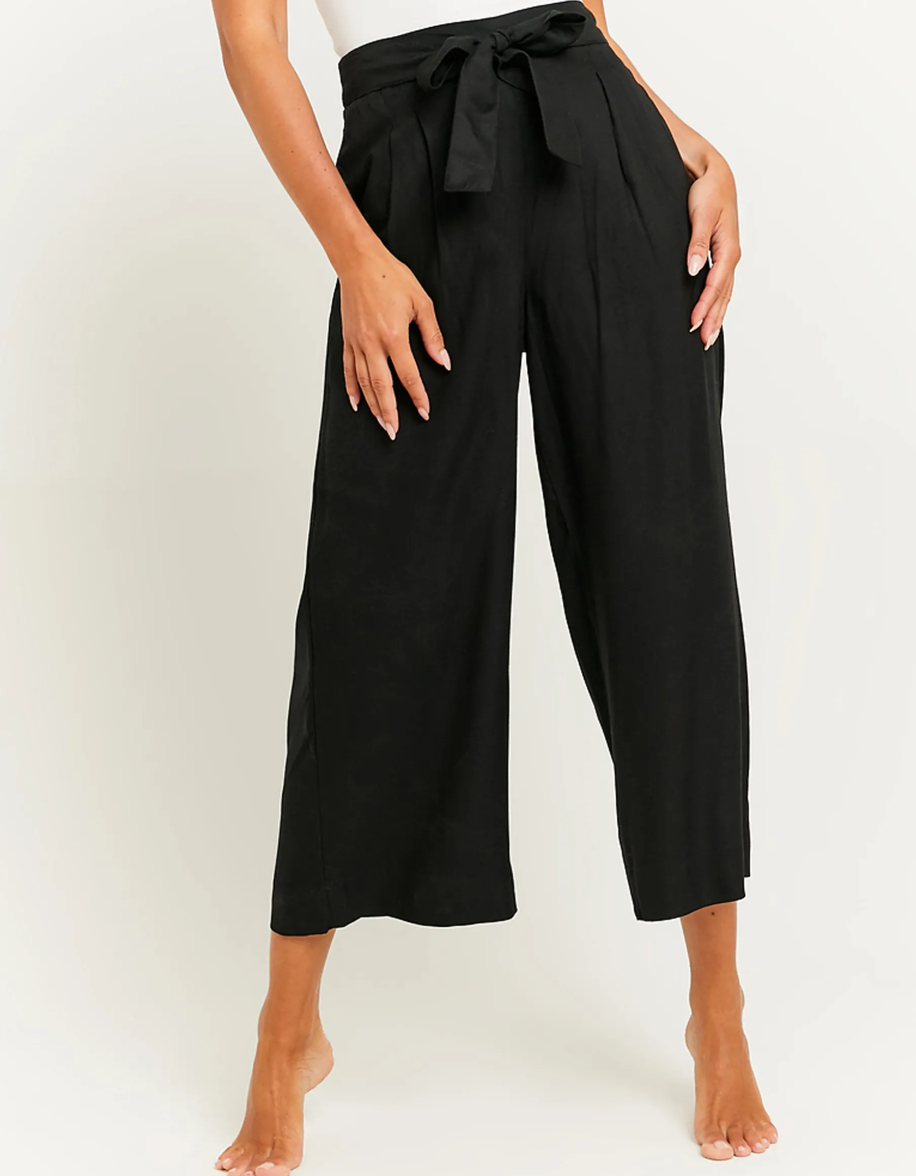 Tally Weijl Pantaloni^Pantaloni Wide Leg Neri con Vita Elasticizzata