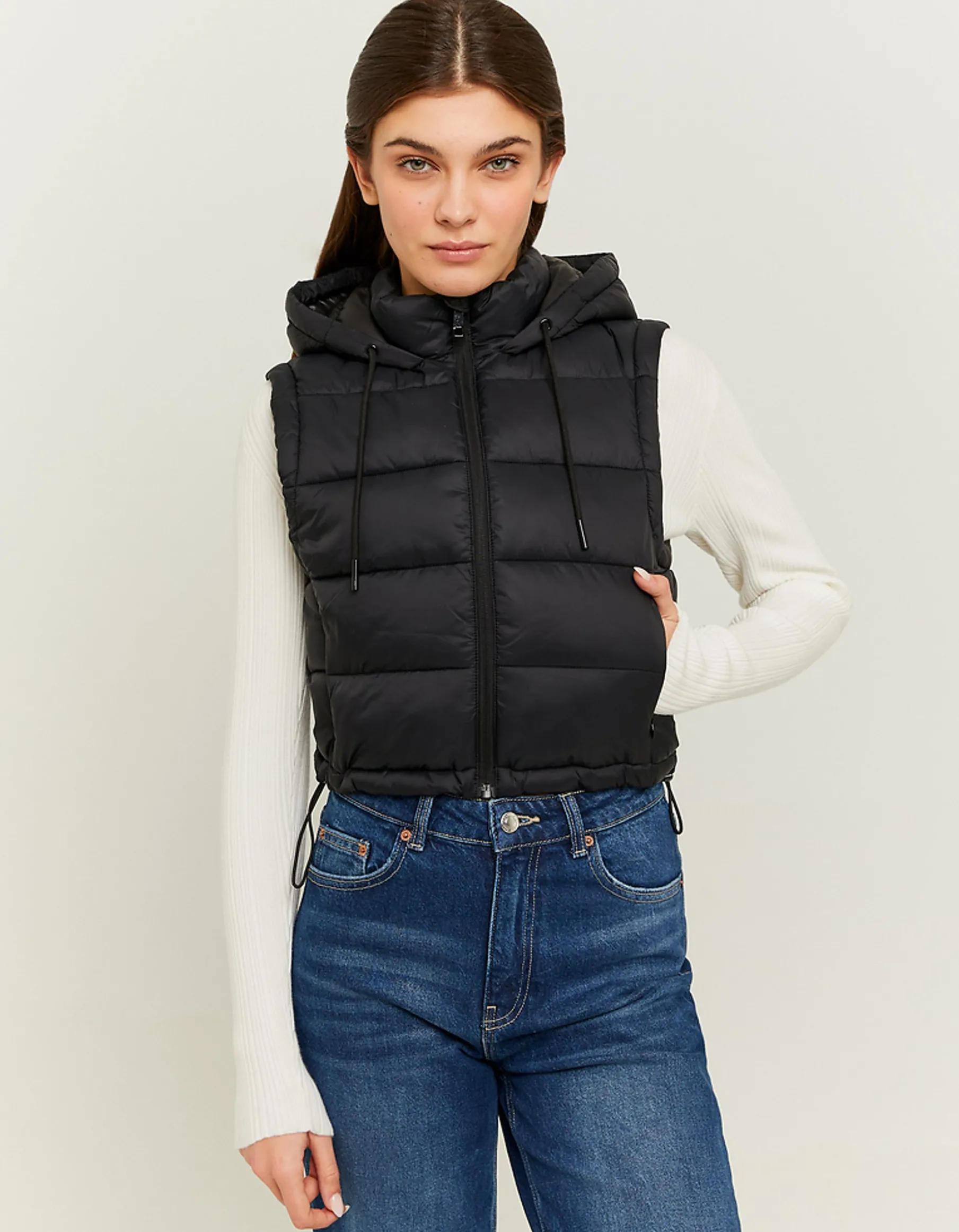 Tally Weijl Giacche^Piumino Smanicato Beige con Cappuccio