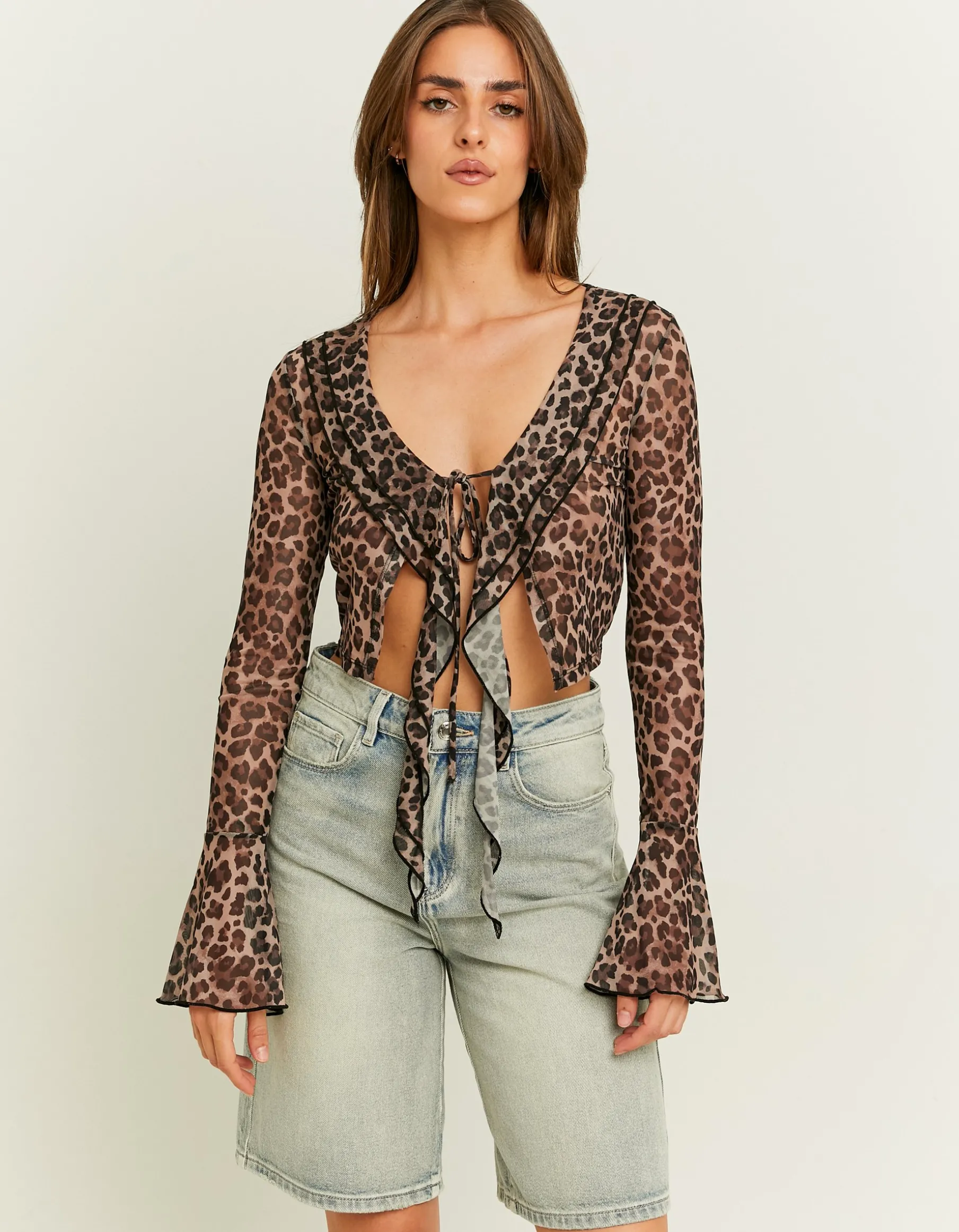 Tally Weijl Top^Top A Maniche Lunghe Stampa Animalier Leo