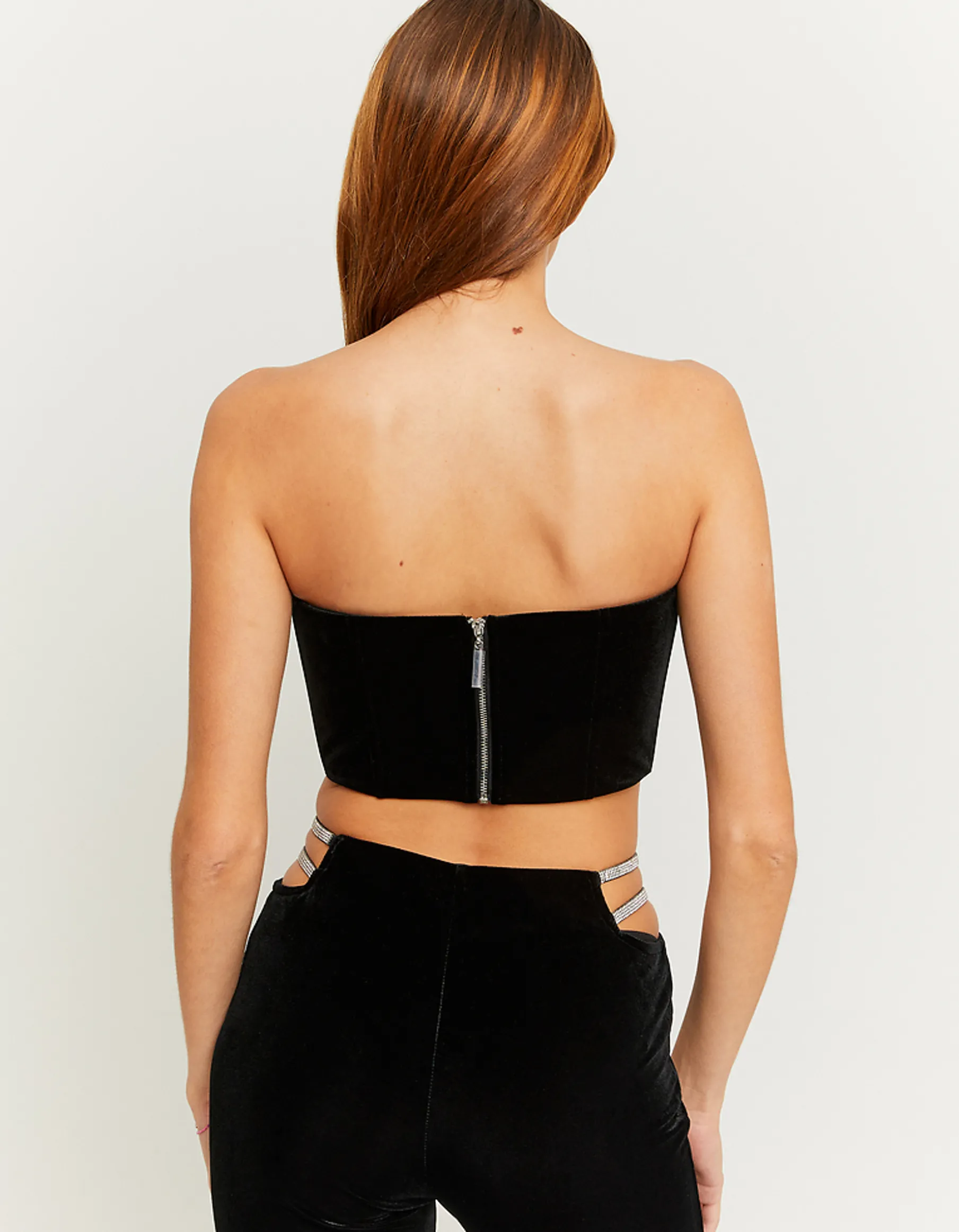 Tally Weijl Top^Top Bustino in Velluto con Strass