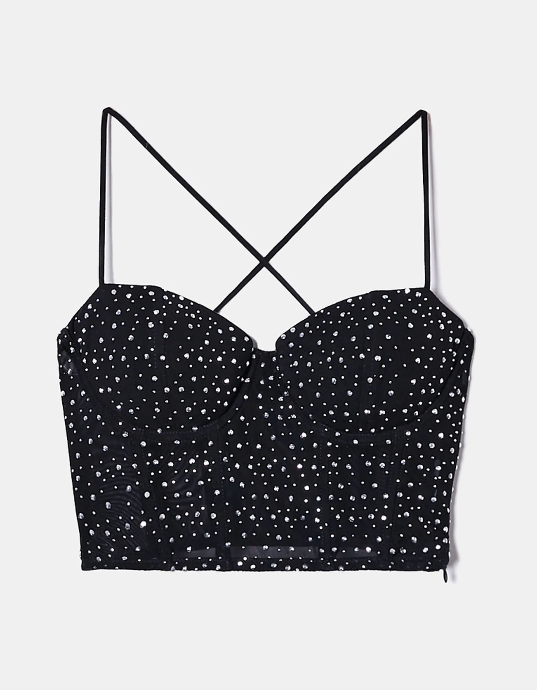 Tally Weijl Top^Top corsetto in mesh con strass
