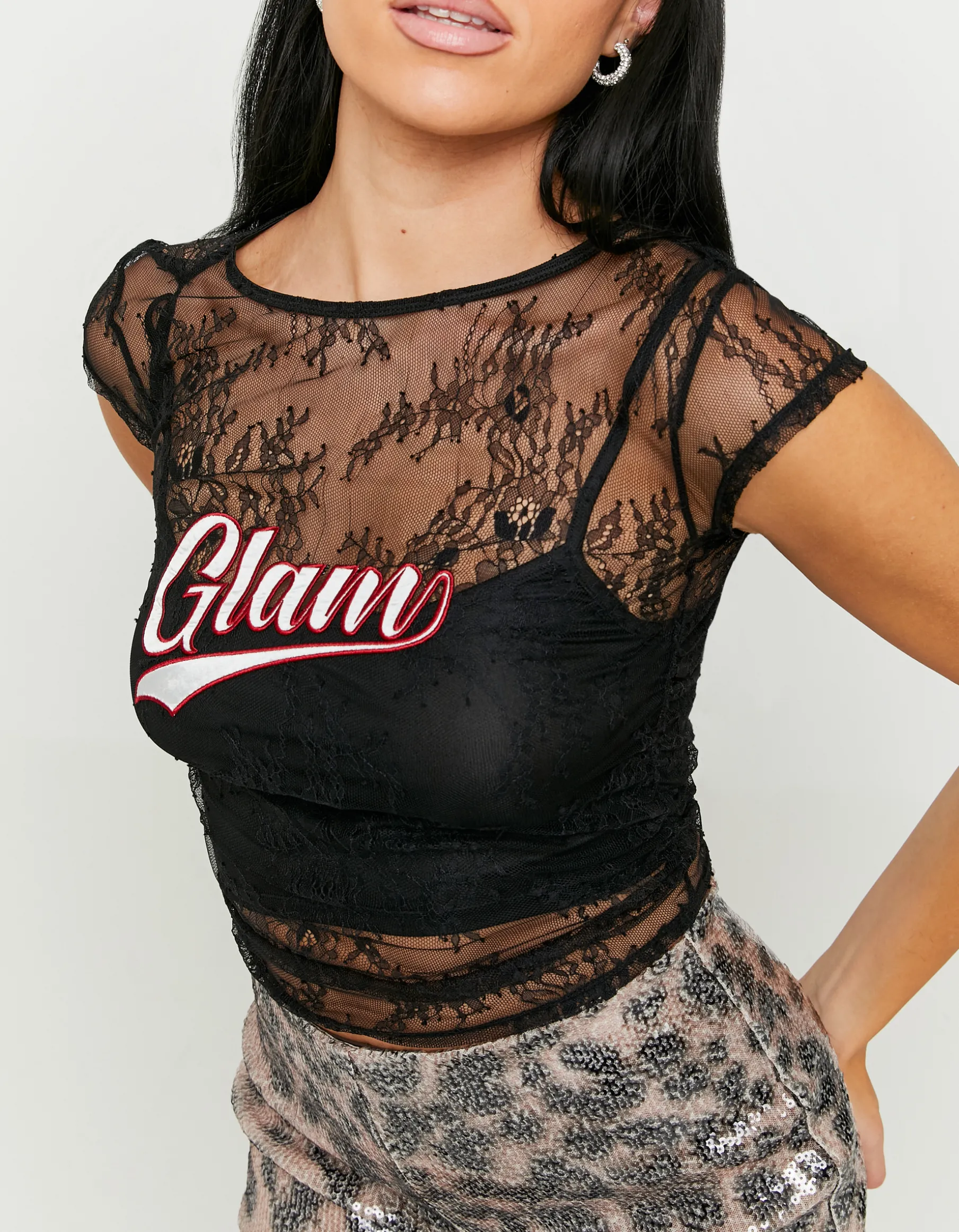 Tally Weijl Top^Top in Pizzo con Patch