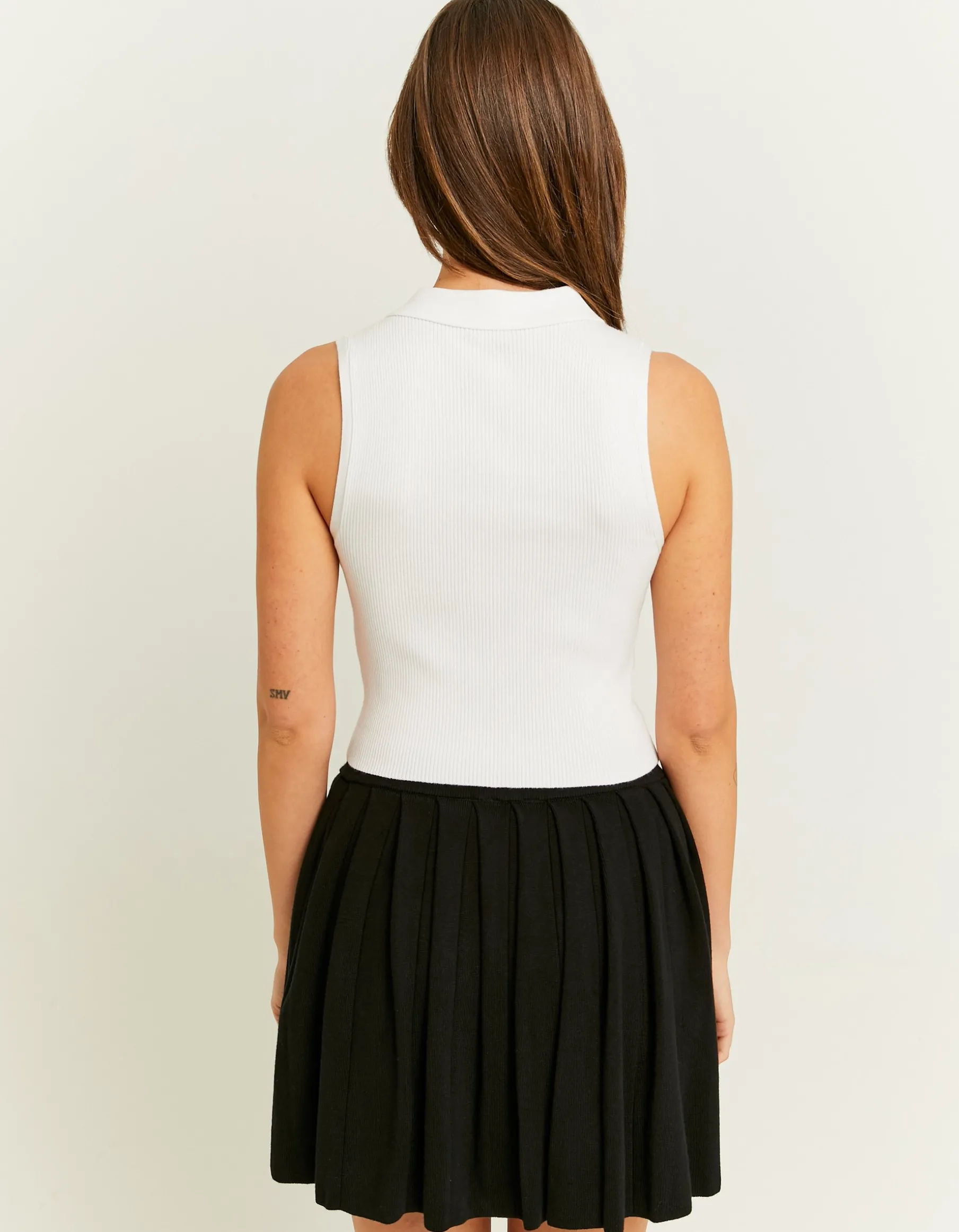 Tally Weijl Maglieria | Top^Top Polo in Maglia Bianco con Zip