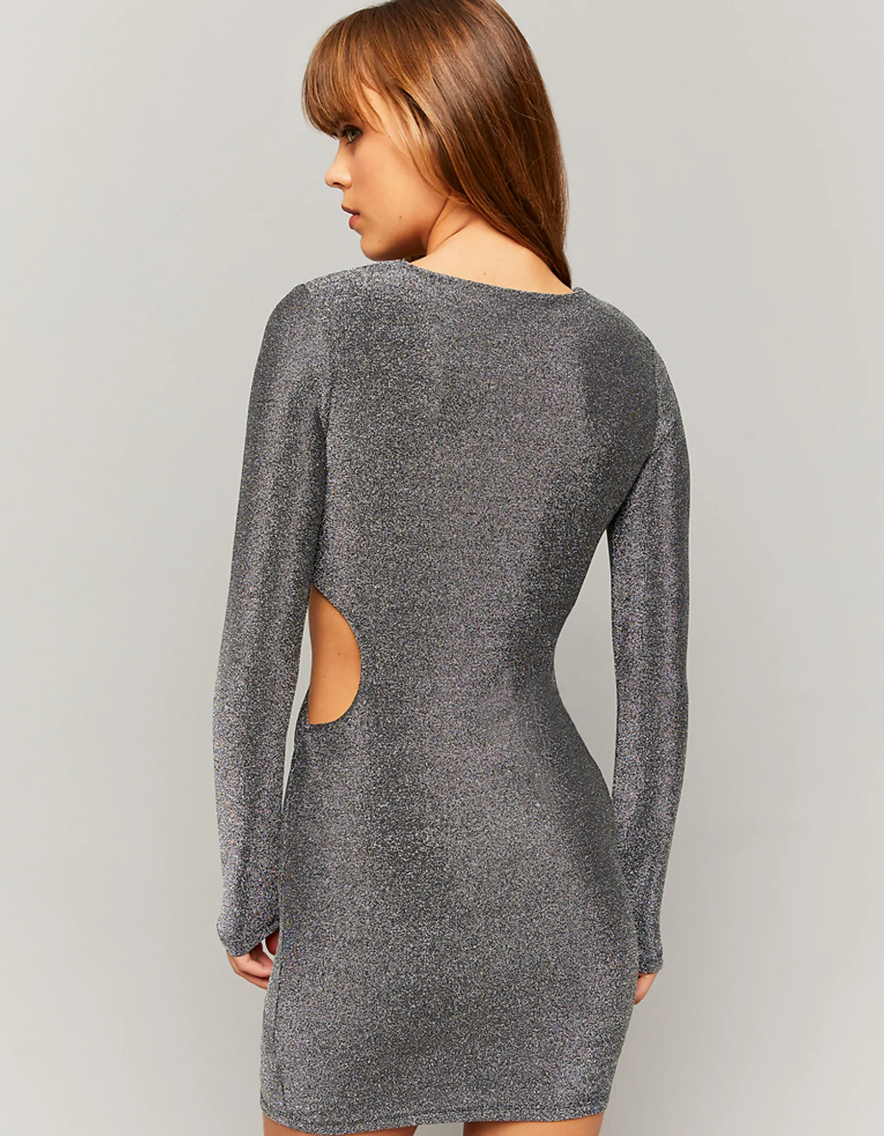 Tally Weijl Vestiti^Vestito Corto Cut Out in Lurex Grigio